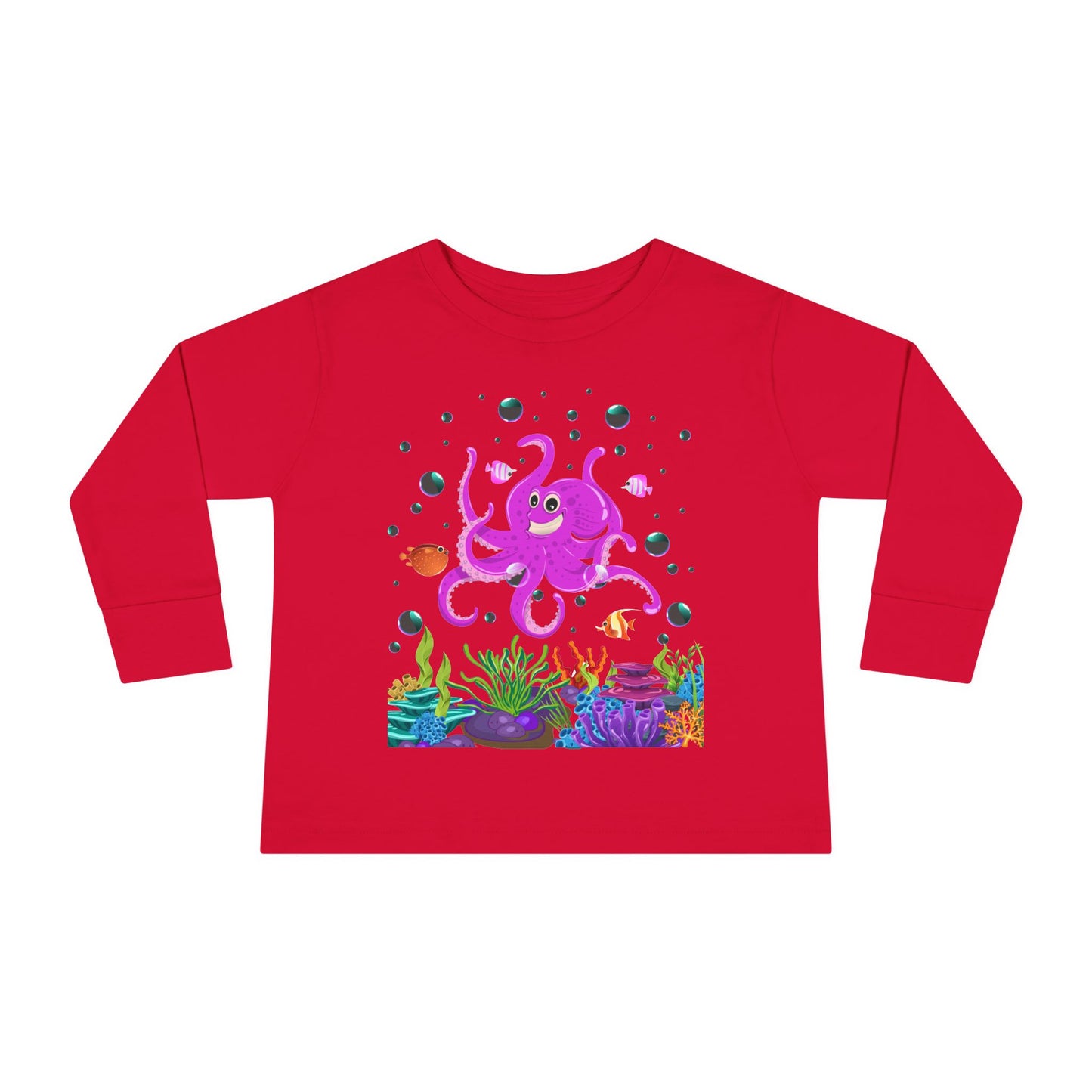 Toddler Long Sleeve Tee Colorful Jellyfish Fun Under the Sea Shirt for Kids