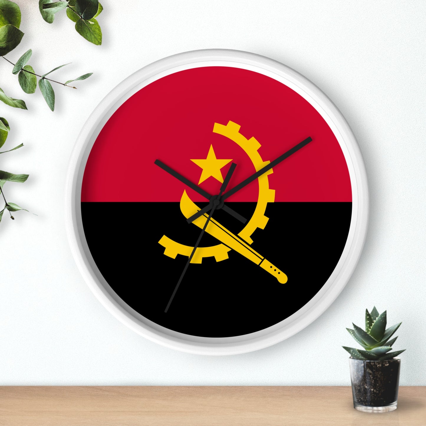 Angola Flag Wall Clock - Stylish Home Decor for Patriotic Enthusiasts