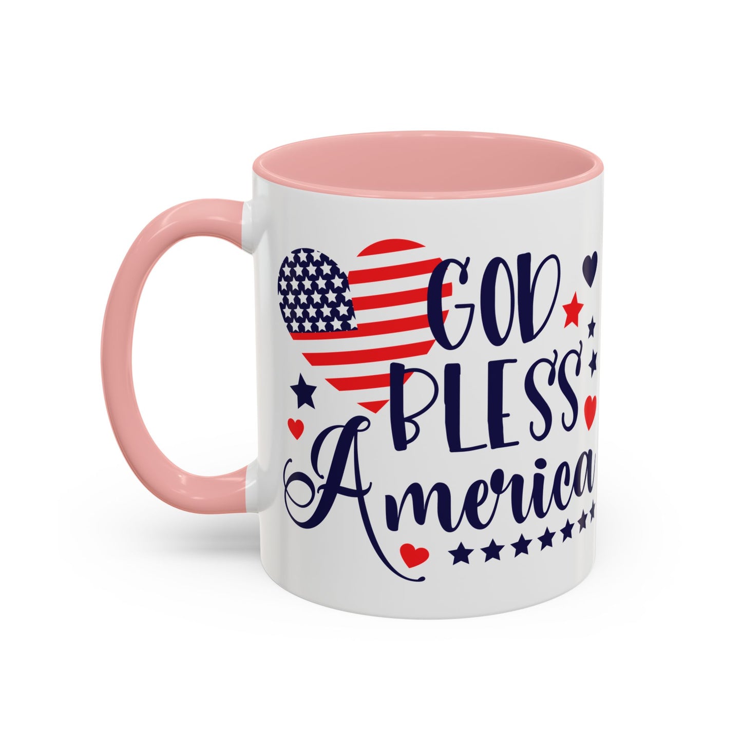 Patriotic Accent Coffee Mug - 'God Bless America'