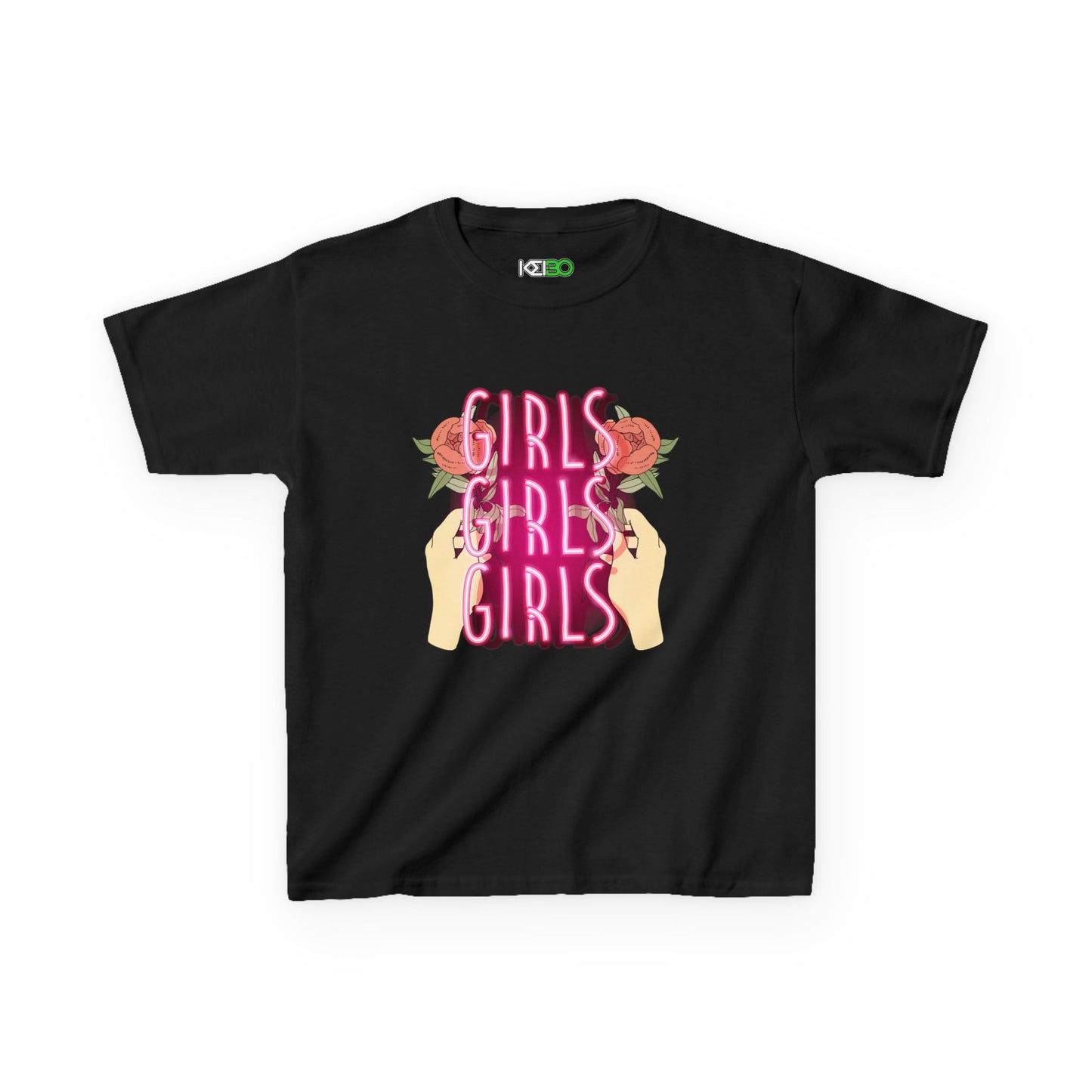 Girls Floral Graphic Tee for Kids – Fun & Stylish Cotton T-Shirt