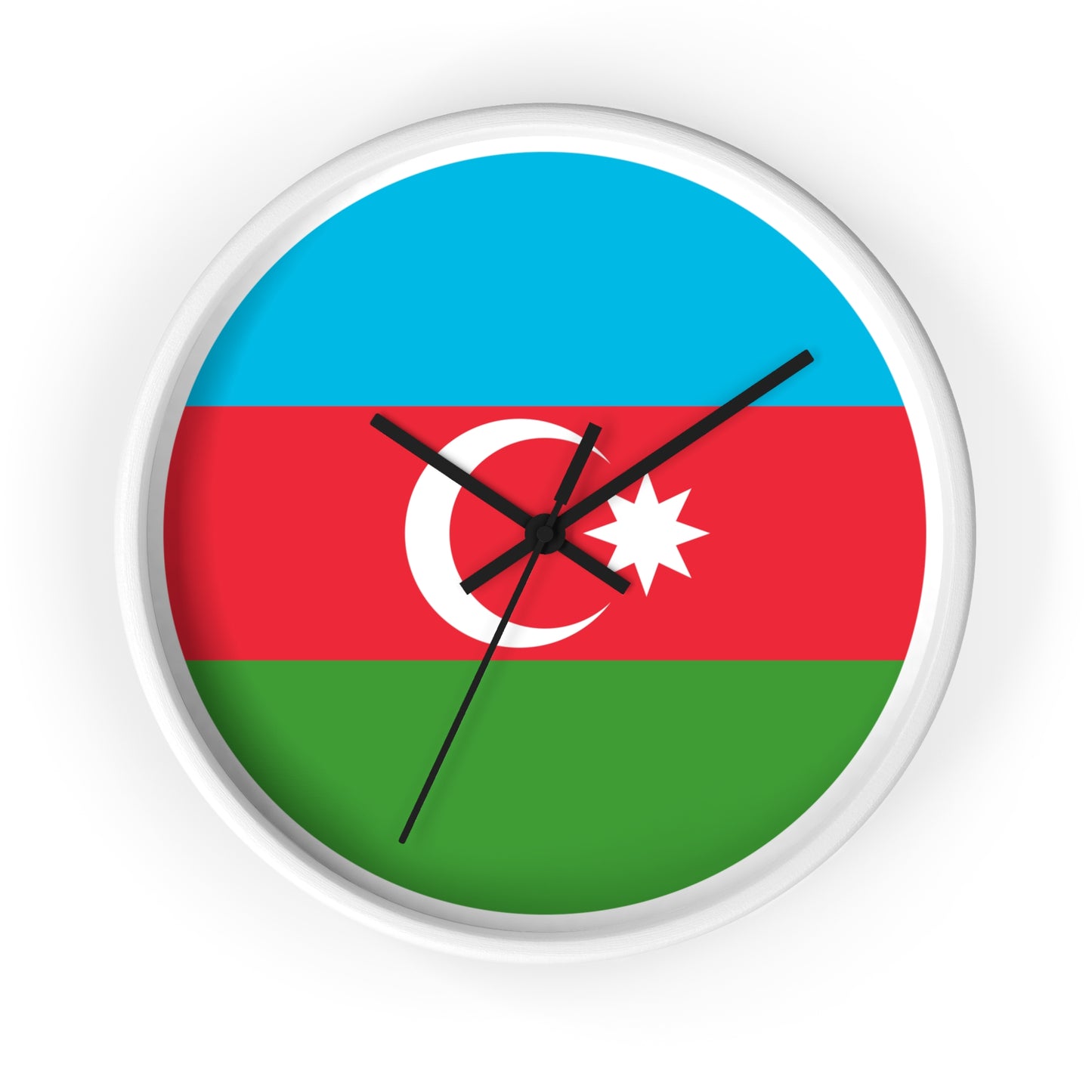 Azerbaijani Flag Wall Clock - Stylish Timepiece for National Pride