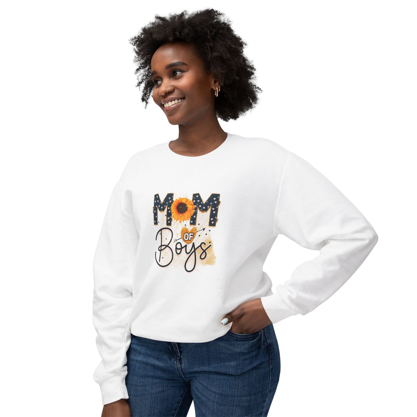 Mom of Boys Wmen's Crewneck Sweatshirt - Perfect Gift for Mother's Day