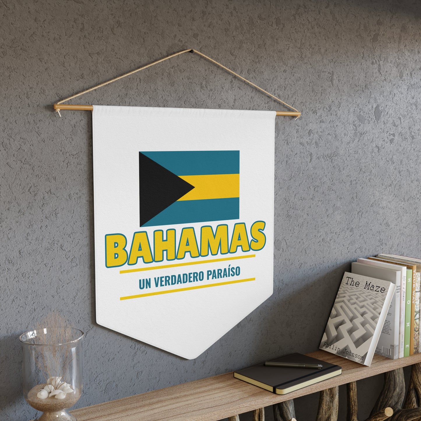 Bahamas Pennant Flag - Un Verdadero Paraíso Wall Decor