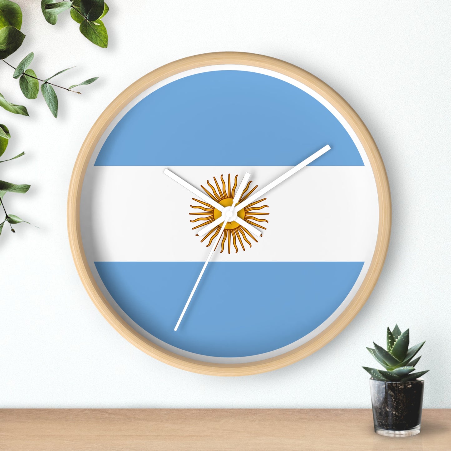 Argentina Flag Wall Clock - Stylish Timepiece for Home Décor