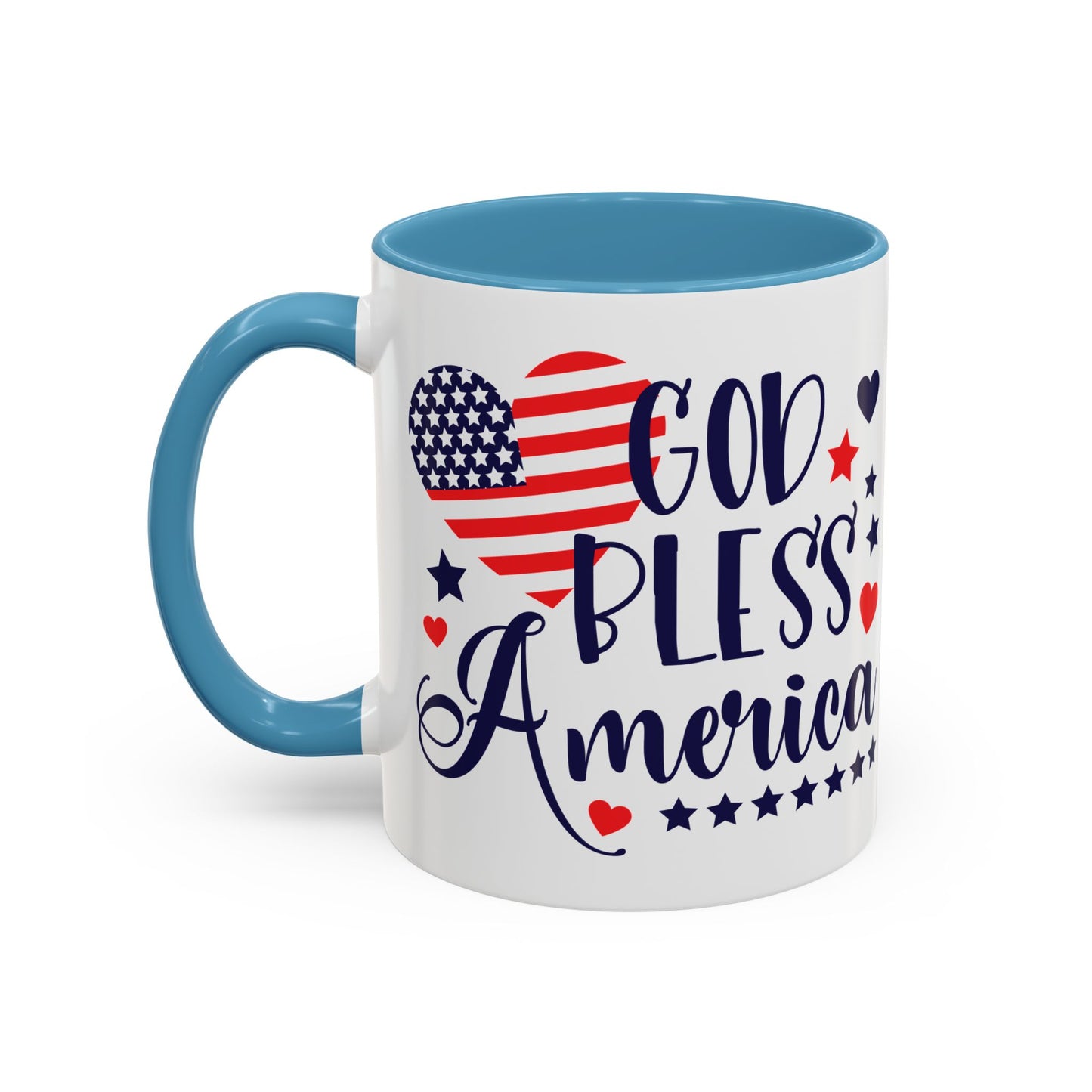 Patriotic Accent Coffee Mug - 'God Bless America'