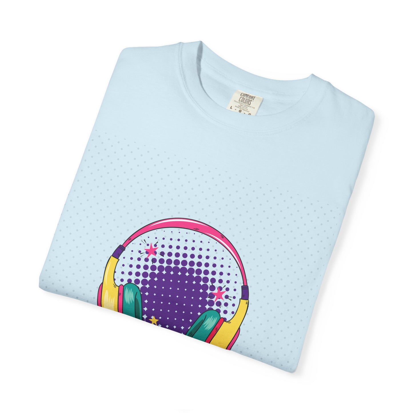 Cool Vibes Unisex Garment-Dyed T-Shirt with Headphones Graphic