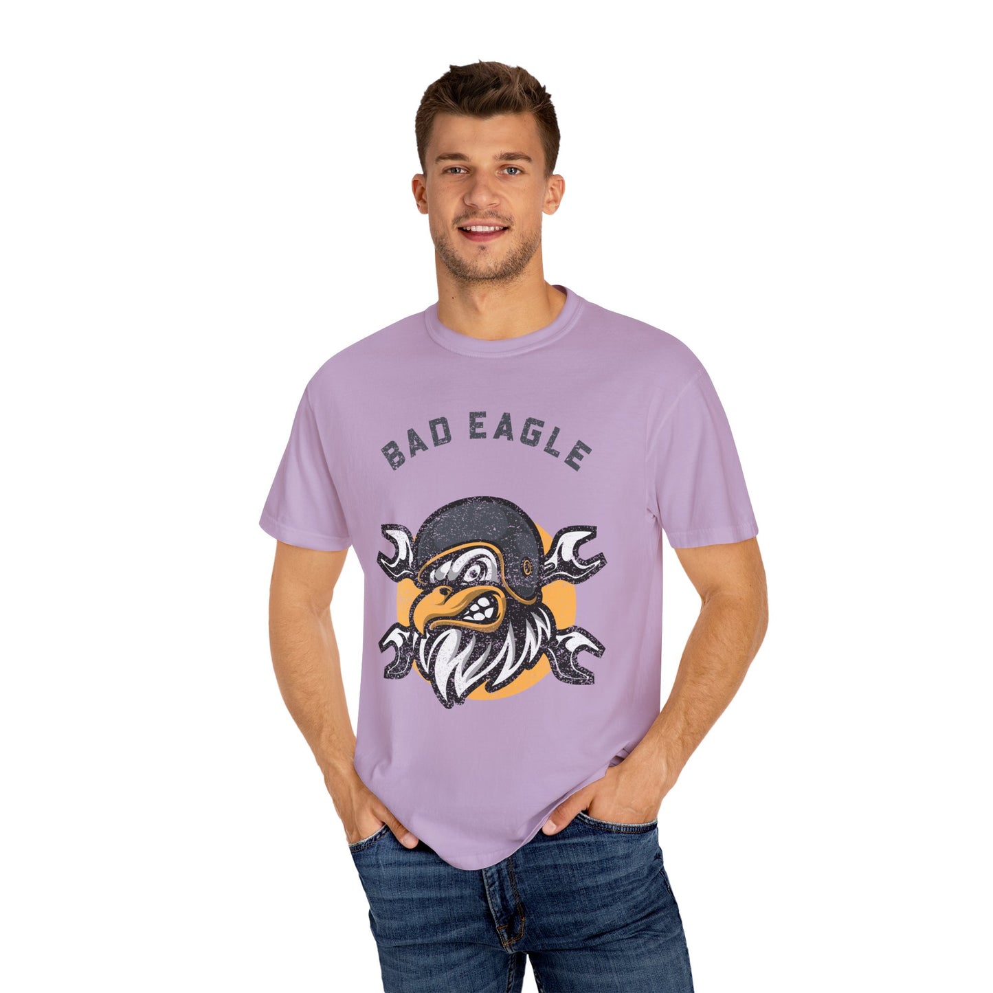 Men T-Shirt Vintage Bad Eagle Design