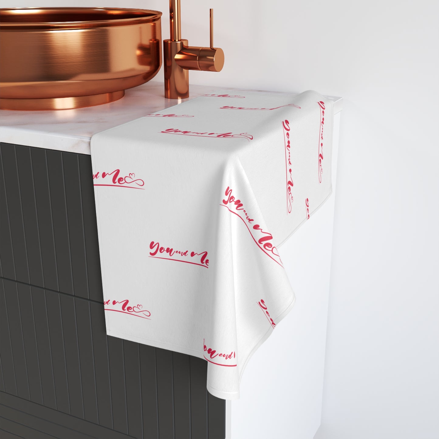 Romantic Hand Towel - 'You & Me' Design for Couples