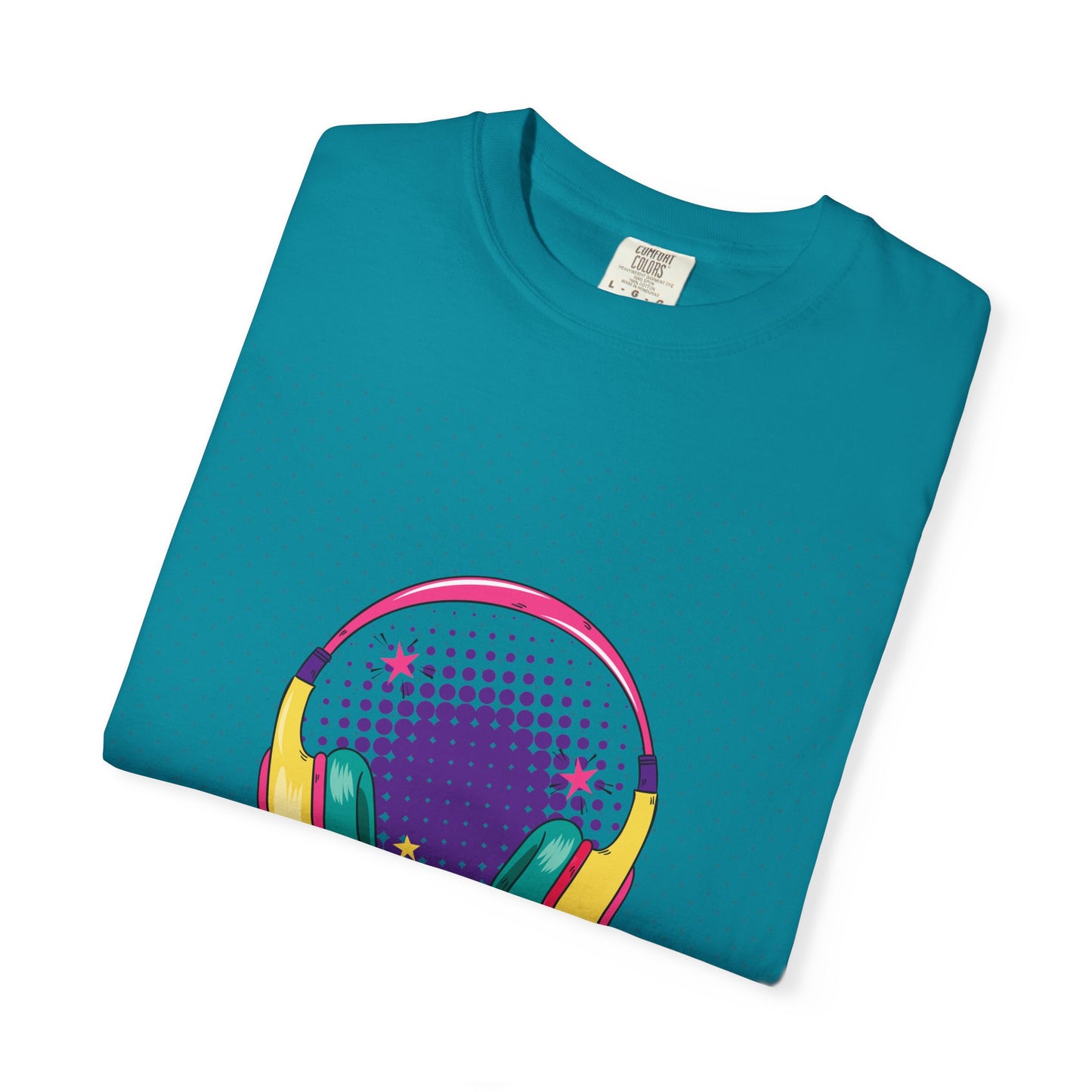 Cool Vibes Unisex Garment-Dyed T-Shirt with Headphones Graphic