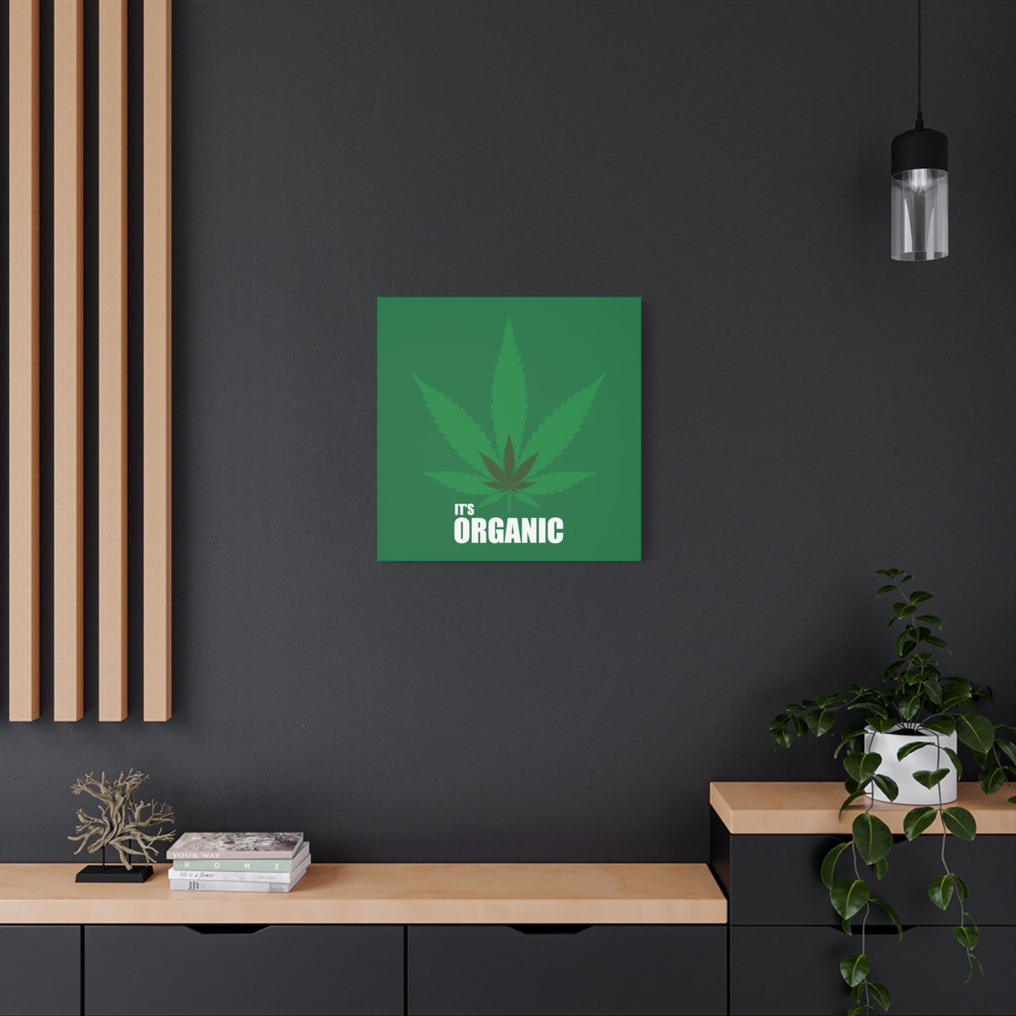 Organic Cannabis Leaf Canvas Art - Eco-Friendly Wall Décor