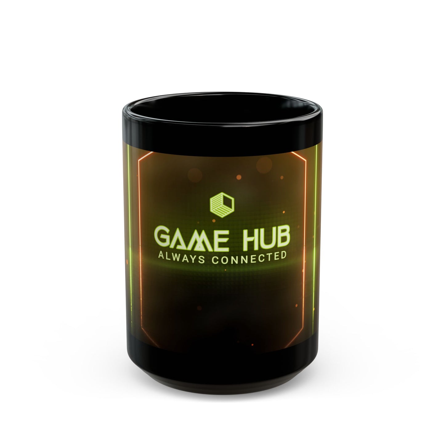 Game Hub Black Coffee Mug 11oz & 15oz – Perfect for Gaming Enthusiasts