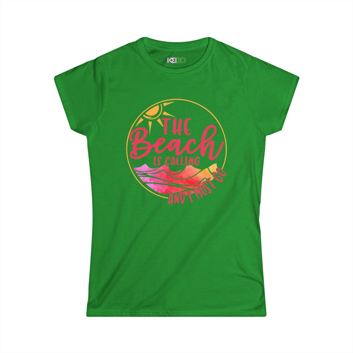 Women's Summer T-Shirt "The Beach is Calling" for Beach Lovers