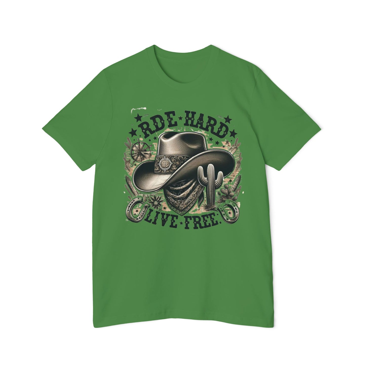 Rustic Cowboy Core Men's Tee – Ride Hard Live Free Shirt for Adventurers