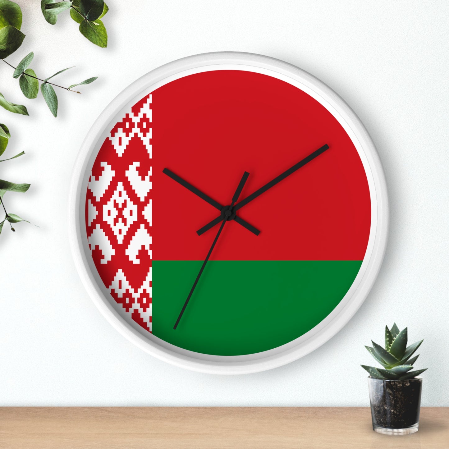 Belarusian Pride Wall Clock - Stylish Home Decor with National Colors