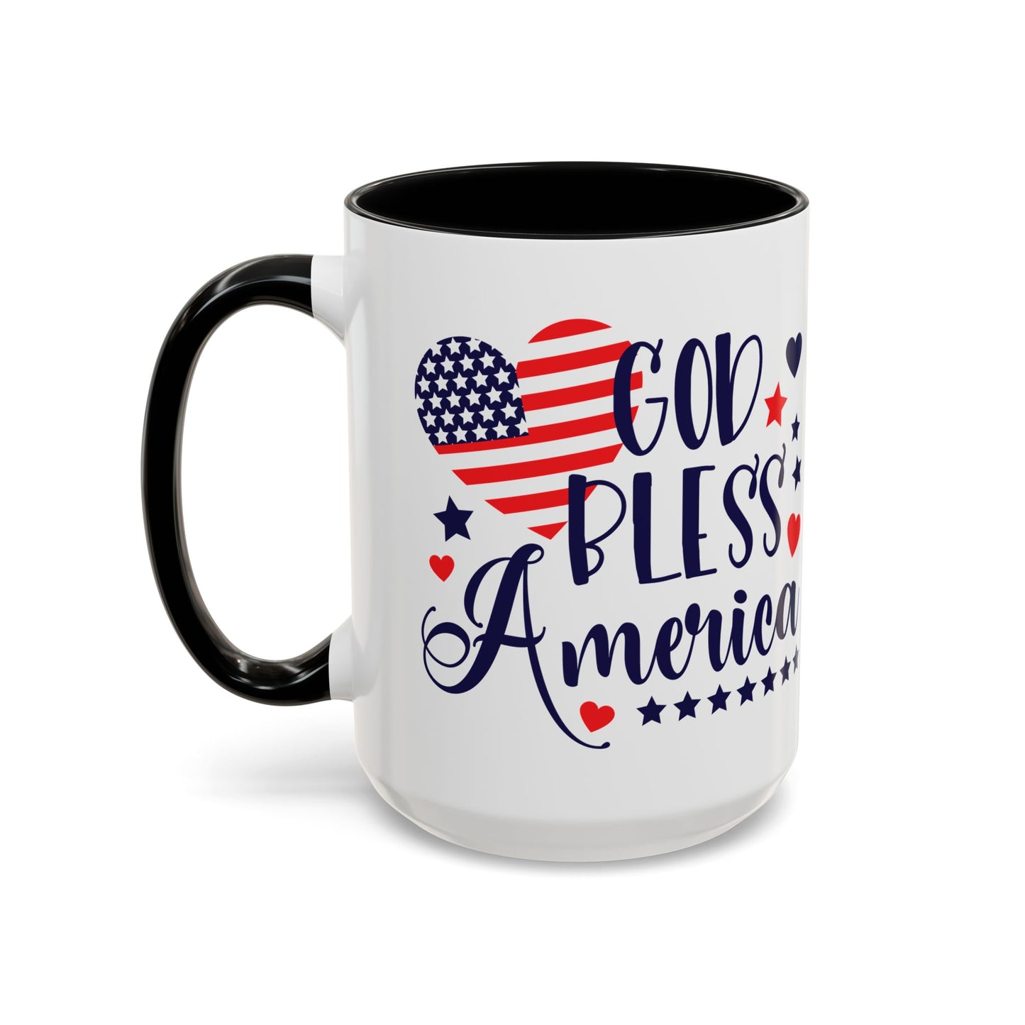 Patriotic Accent Coffee Mug - 'God Bless America'