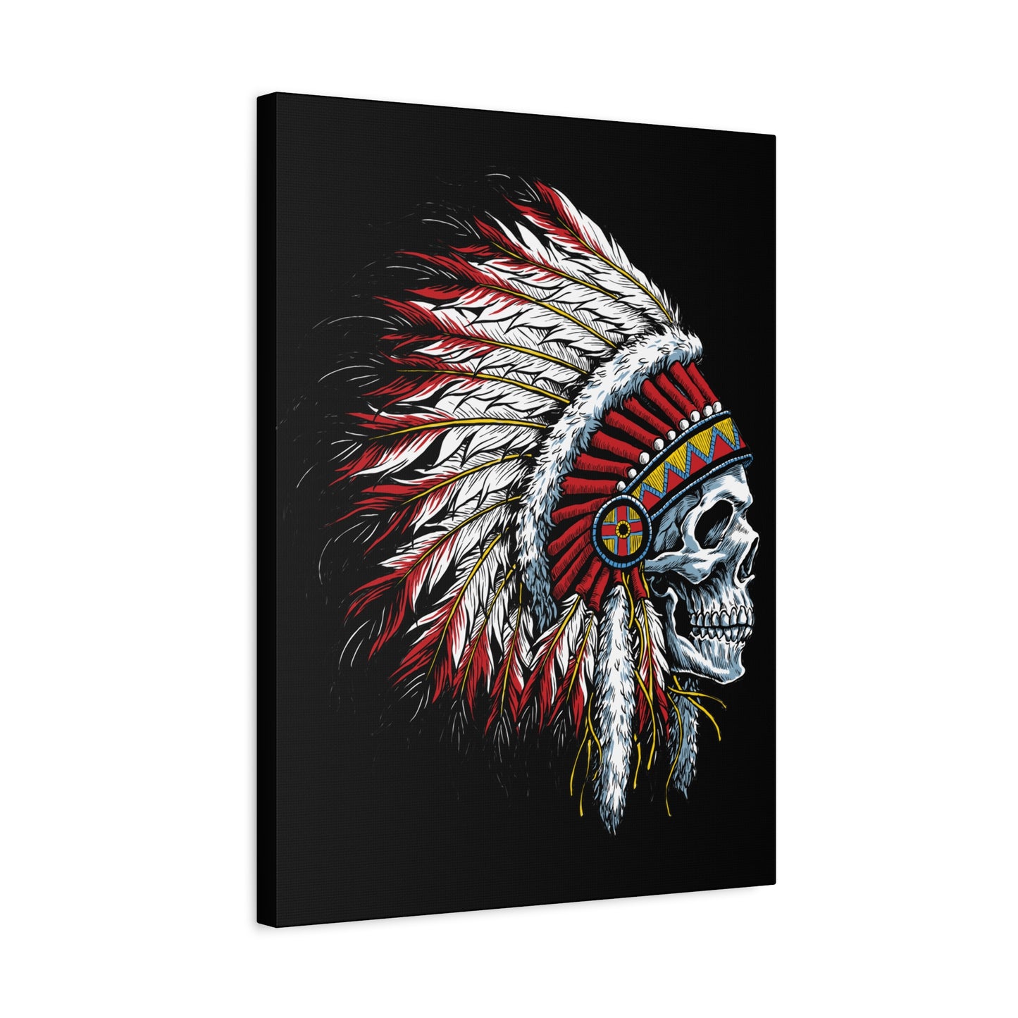 Tribal Skull Canvas Art - Bold Native American Decor