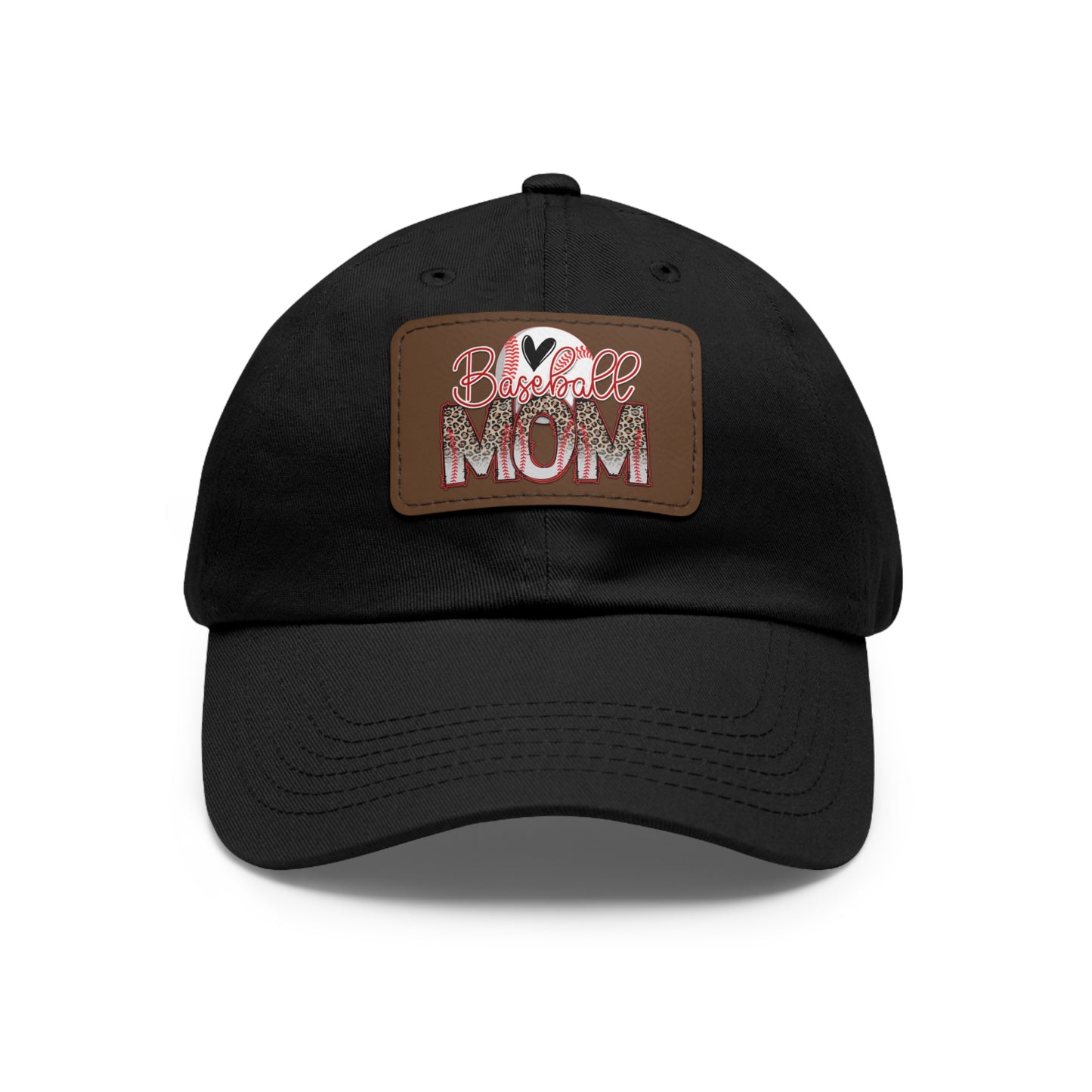 Baseball Mom Hat with Leather Patch