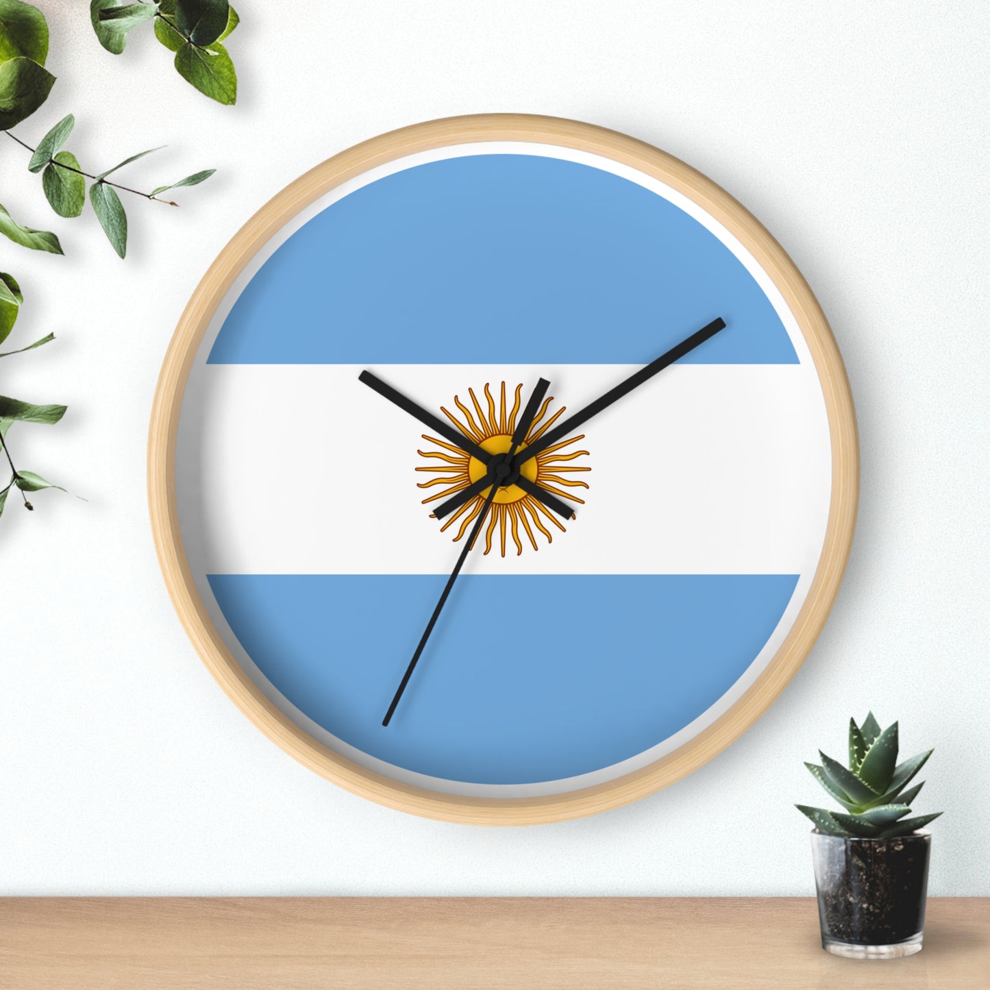 Argentina Flag Wall Clock - Stylish Timepiece for Home Décor