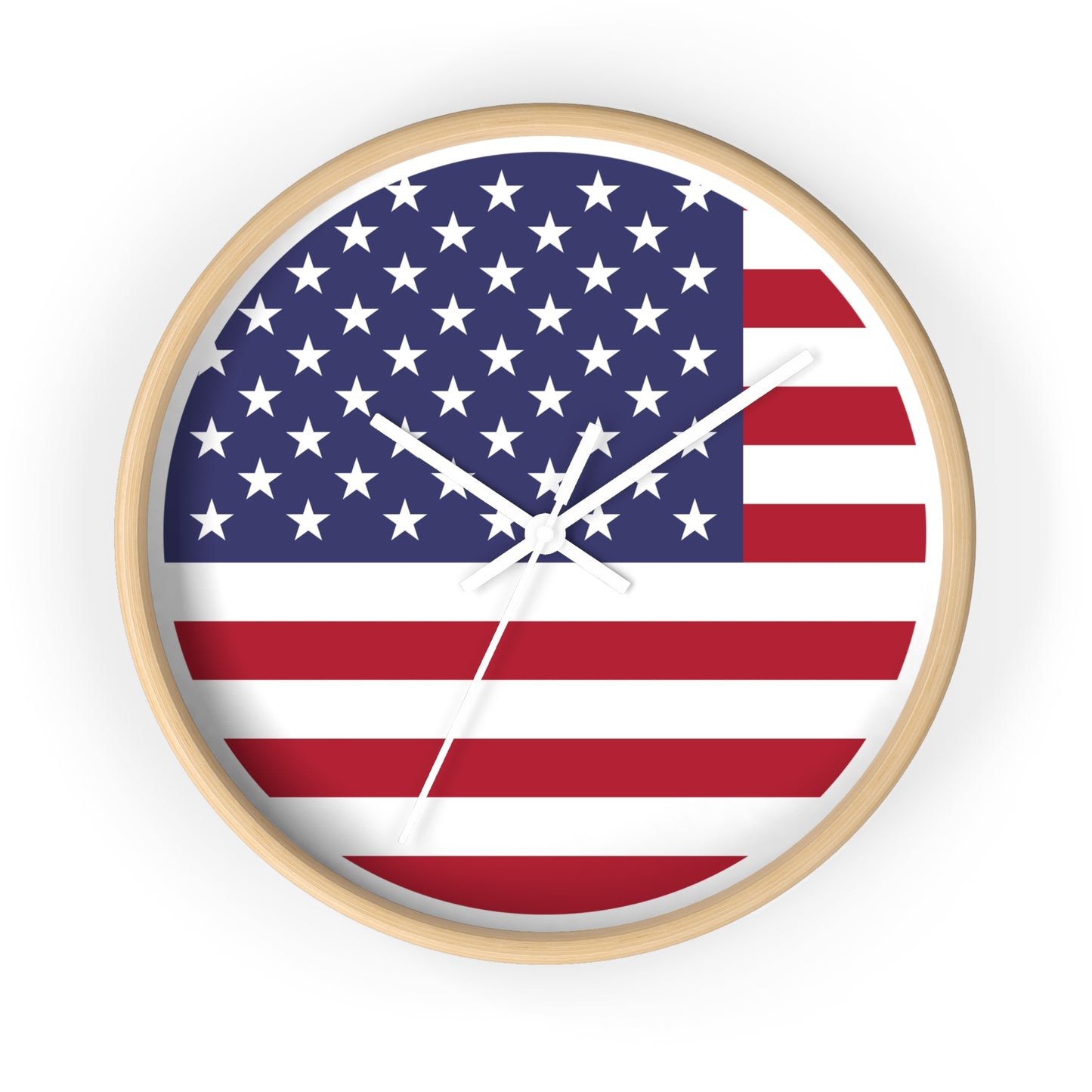 Patriotic American Flag Wall Clock - Distressed Vintage Design