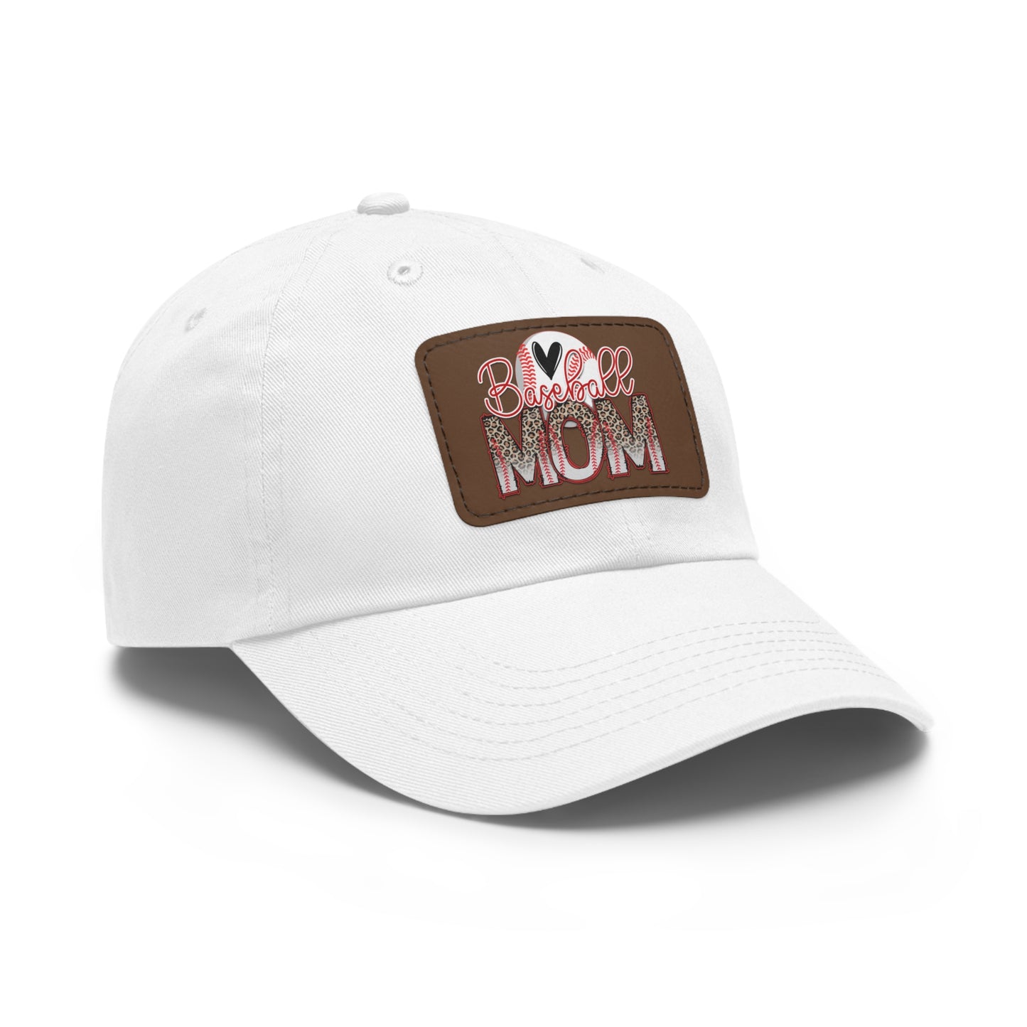 Baseball Mom Hat with Leather Patch