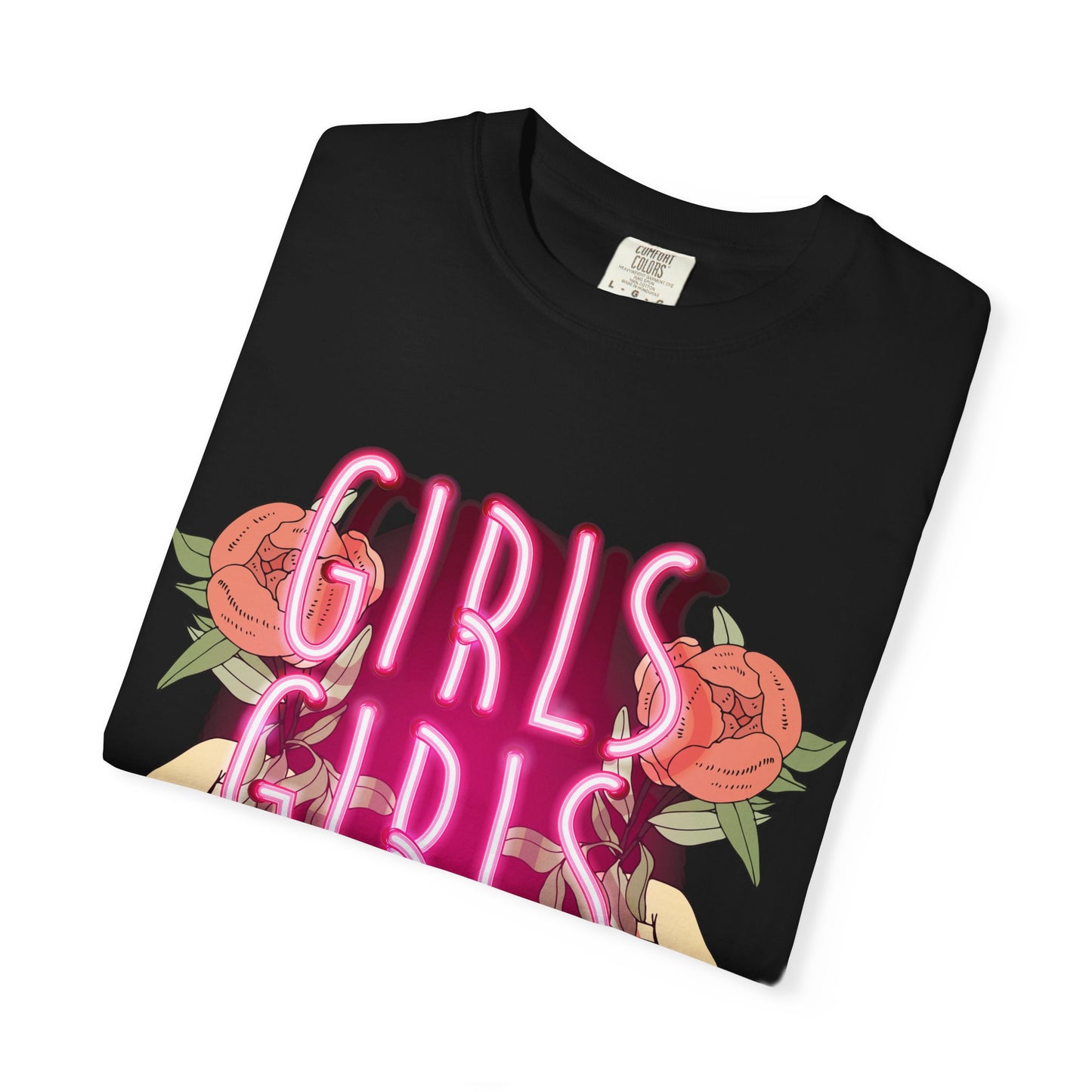 Women Fun Floral T-shirt Girls Girls Girls - Fun Design for Empowering Vibes