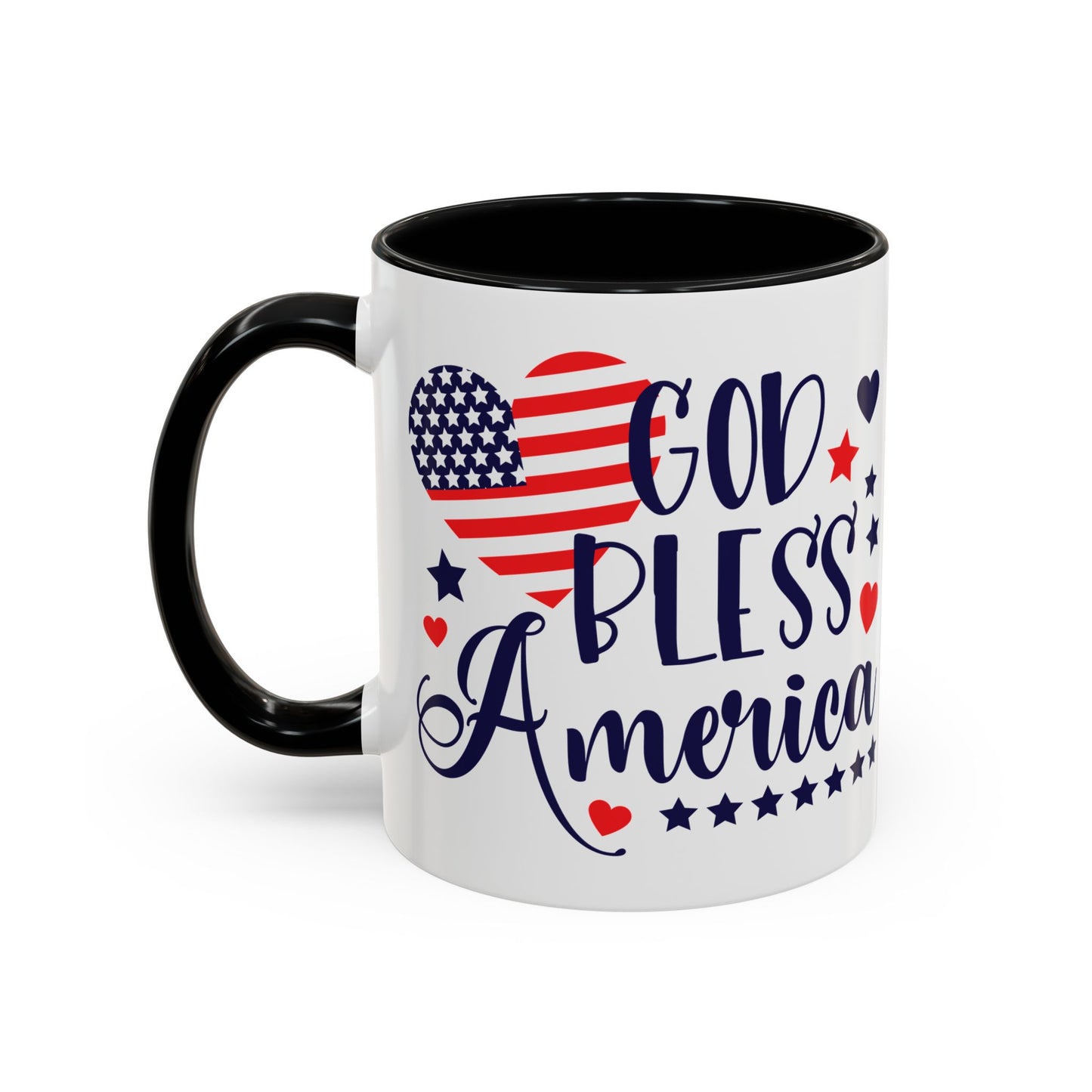 Patriotic Accent Coffee Mug - 'God Bless America'