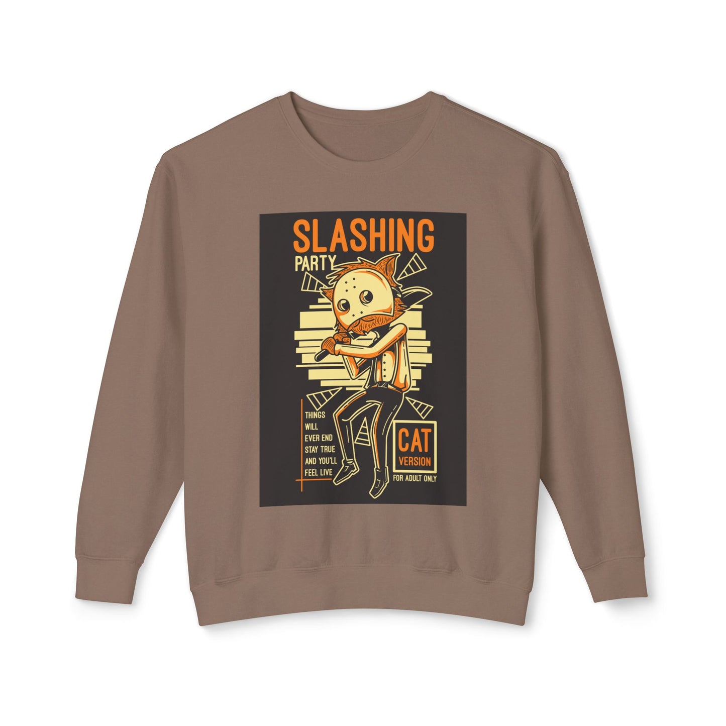 Unisex Slashing Party Cat Sweatshirt - Fun Graphic for Cat Lovers