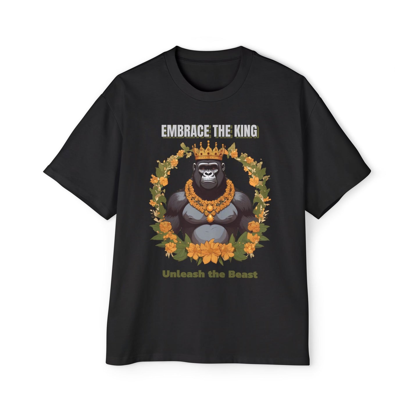 Embrace the King Men's Oversized Tee - Unleash the Beast