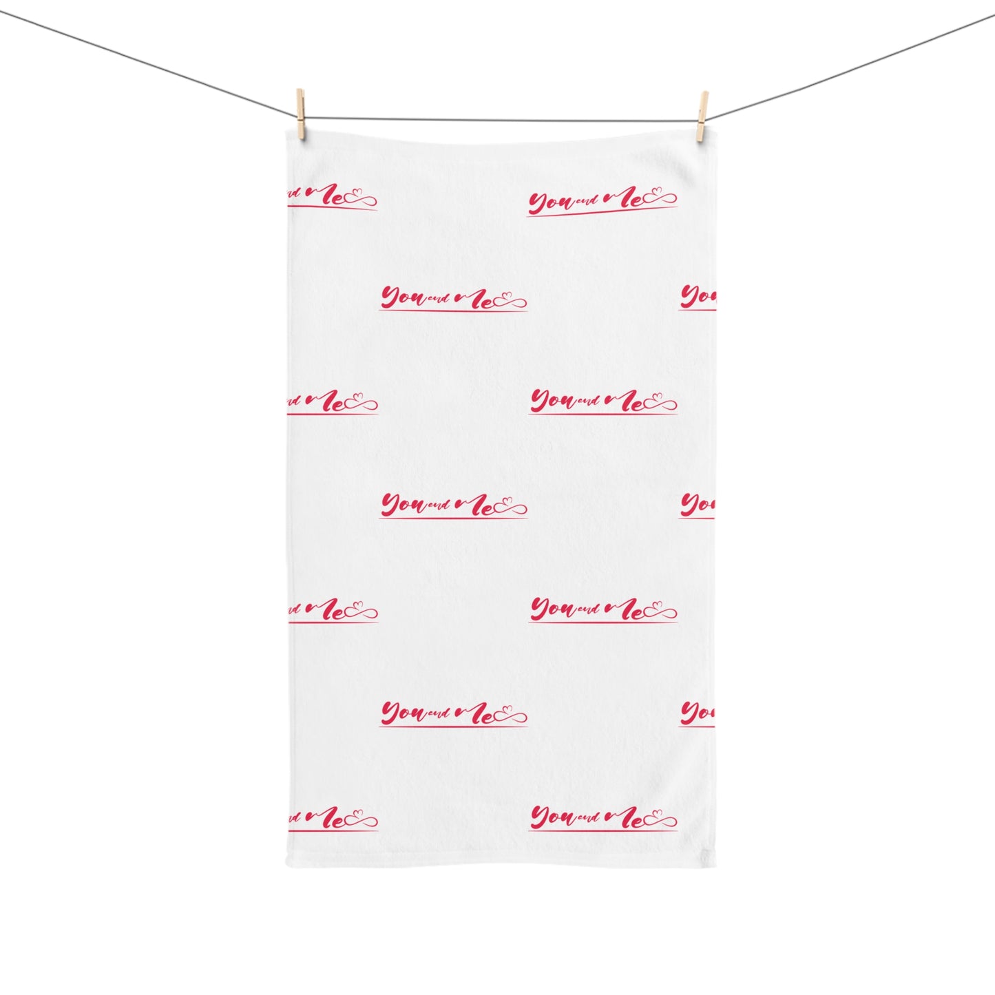 Romantic Hand Towel - 'You & Me' Design for Couples