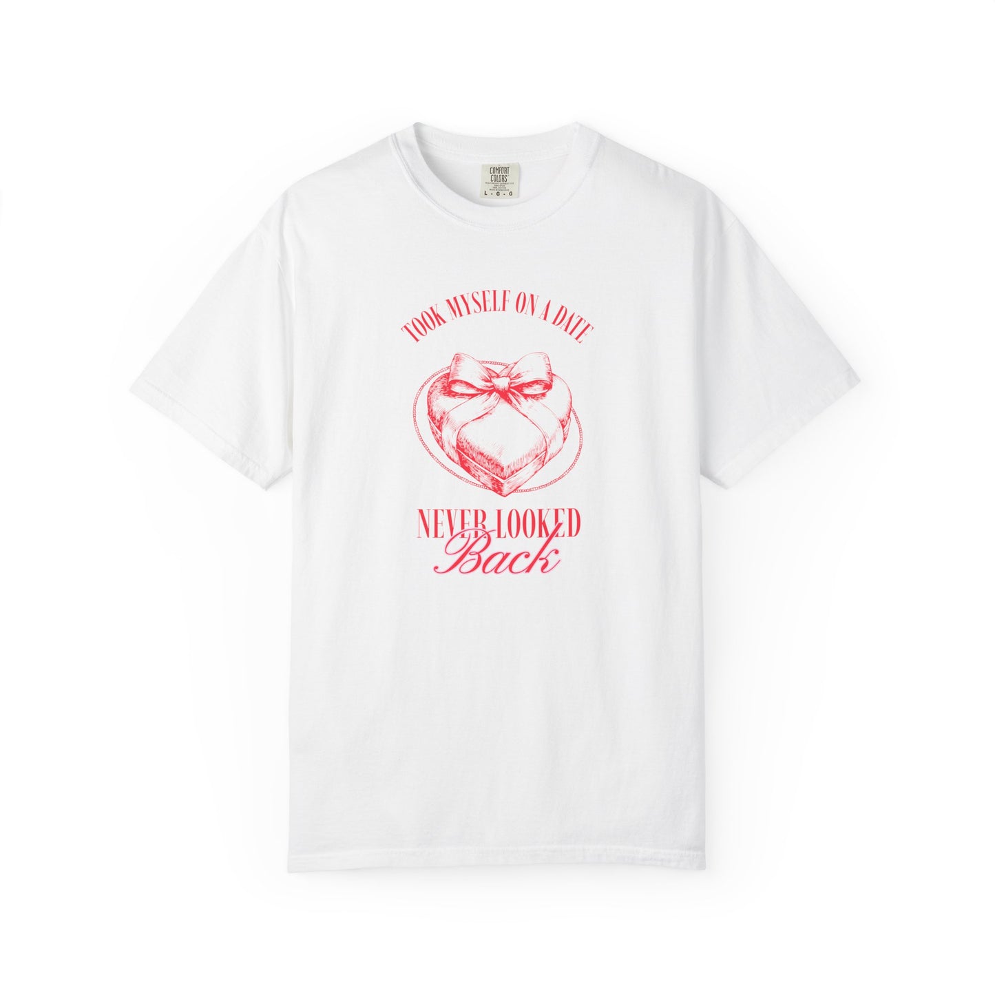 Men Garment-Dyed T-Shirt - 'Took Myself on a Date' - Valentine's Day