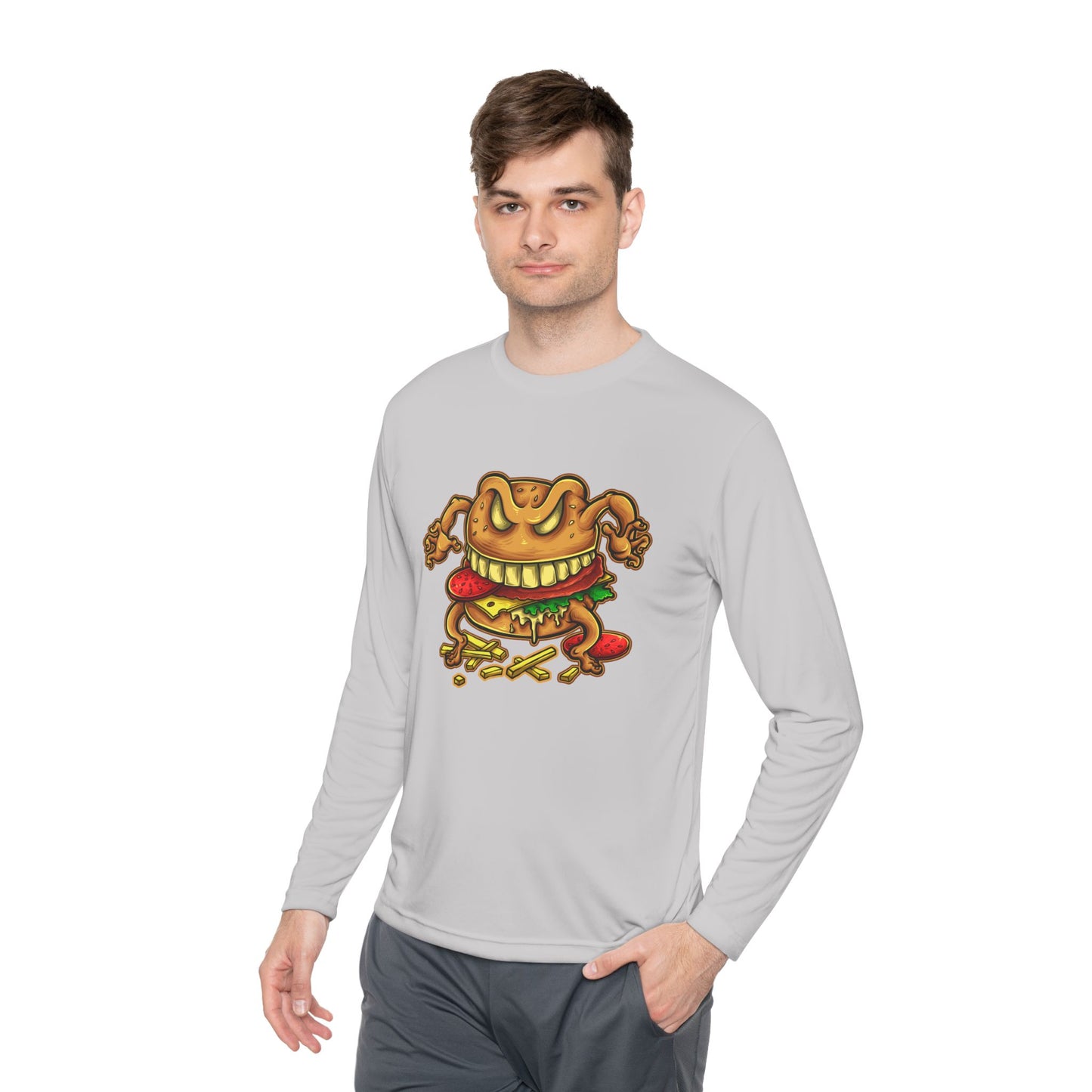 Men's Funny Burger Frog Long Sleeve Tee