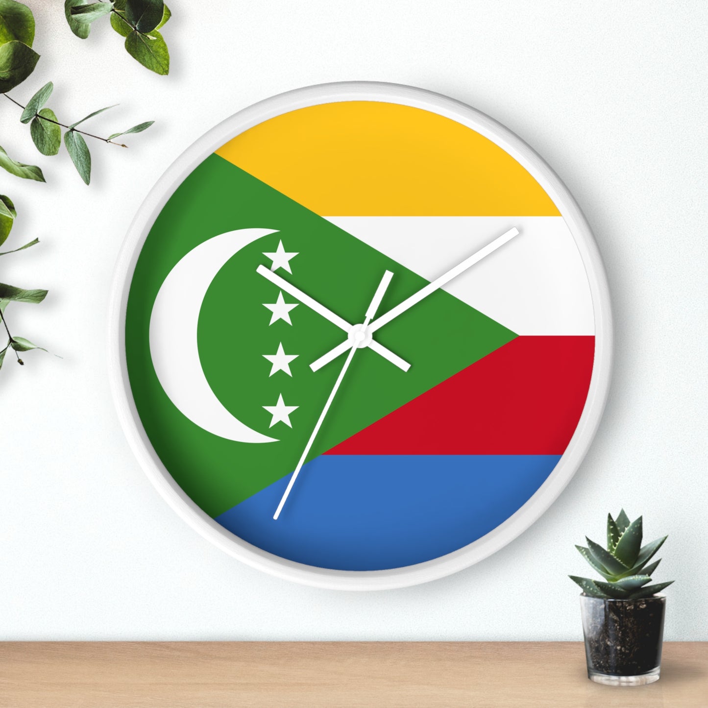 Comoros Flag Wall Clock - Vibrant, Stylish Home Decor for Flag Enthusiasts