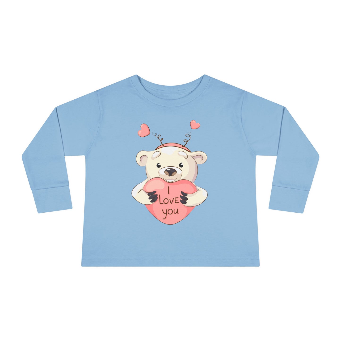 Toddler Long Sleeve Tee Cute Bear Love You