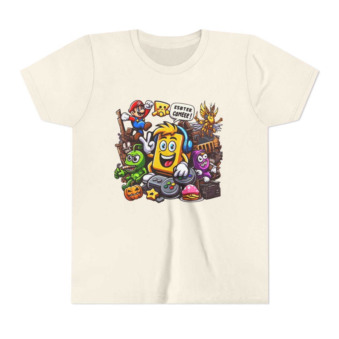 Retro Gamer Youth Short Sleeve Tee – Fun Gaming Characters & Humor