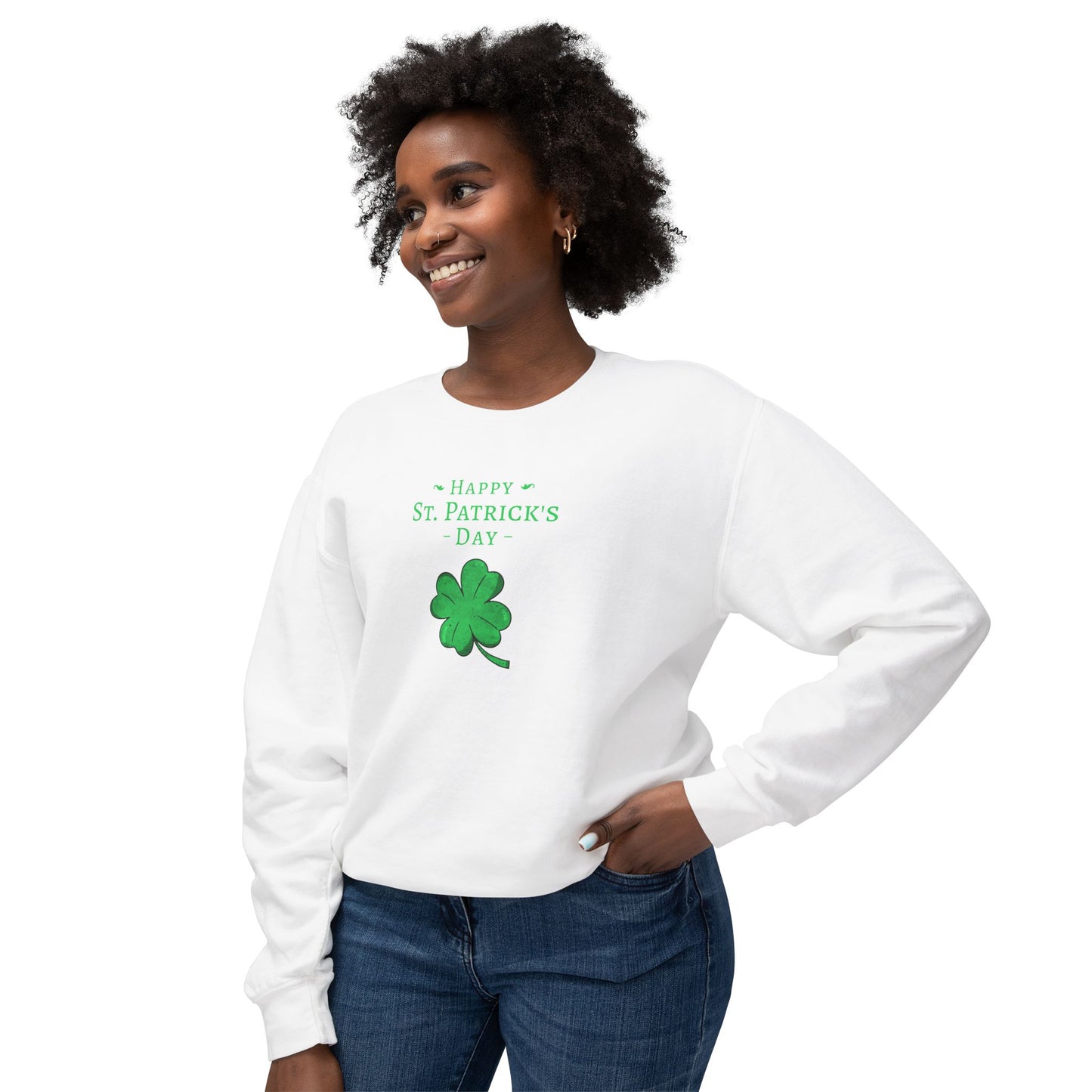 Happy St. Patrick's Day Unisex Lightweight Crewneck Sweatshirt