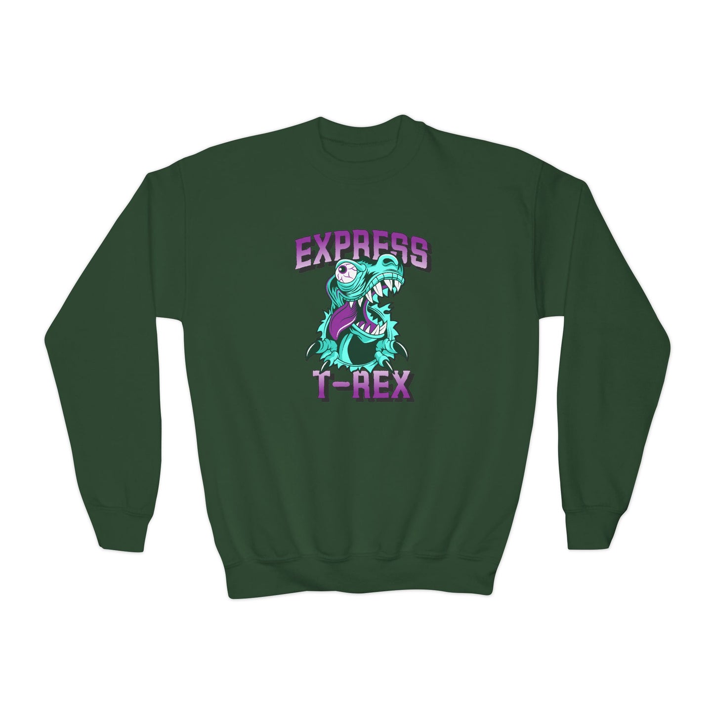 Youth Sweatshirt for Boy Express T-Rex - Fun Dinosaur Graphic