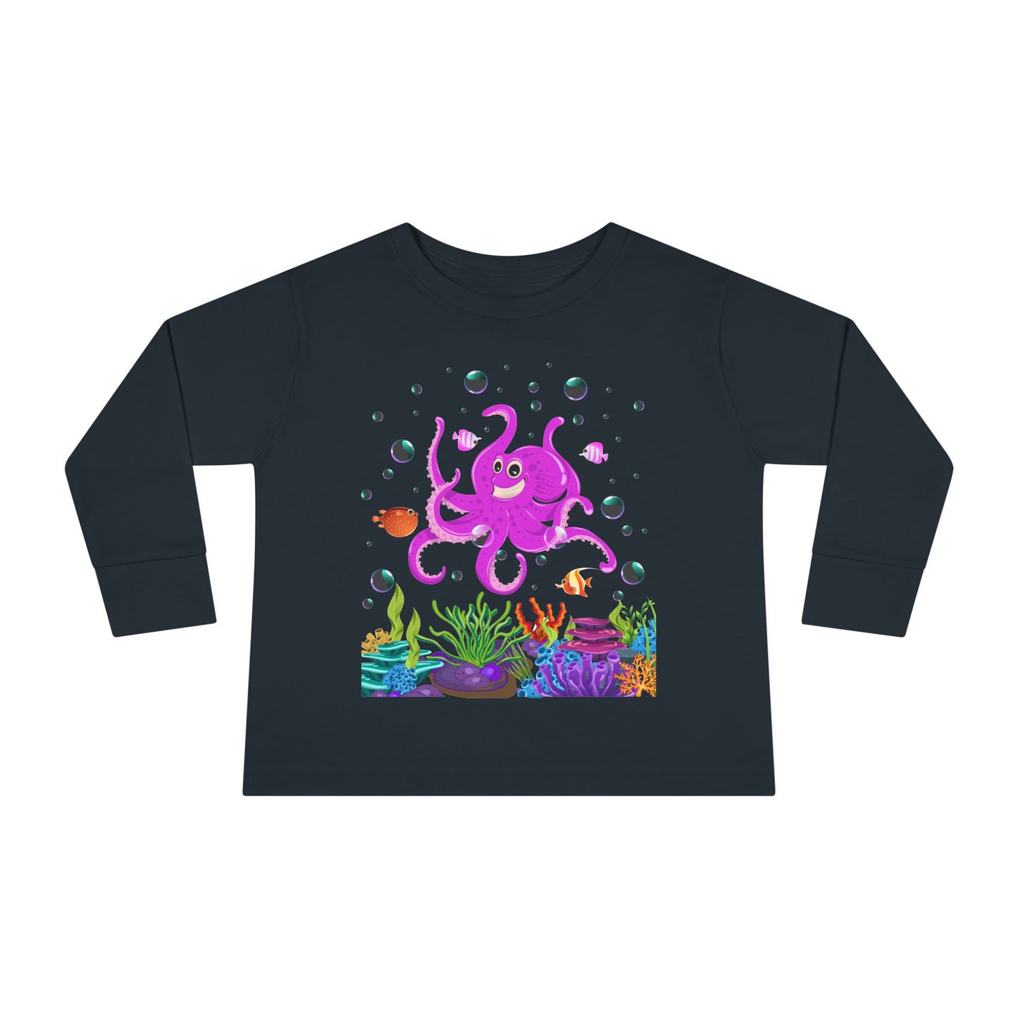 Toddler Long Sleeve Tee Colorful Jellyfish Fun Under the Sea Shirt for Kids