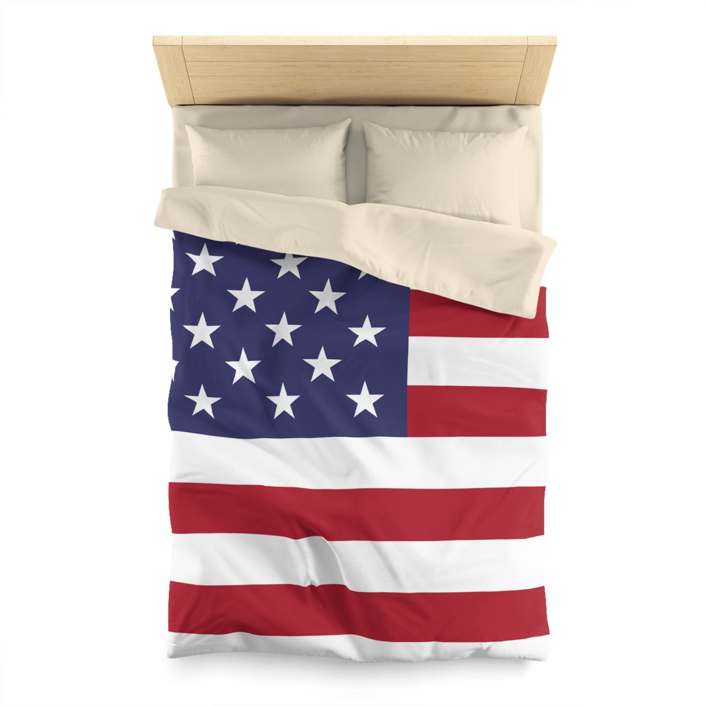 Patriotic Microfiber Duvet Cover - American Flag Design for Home Decor