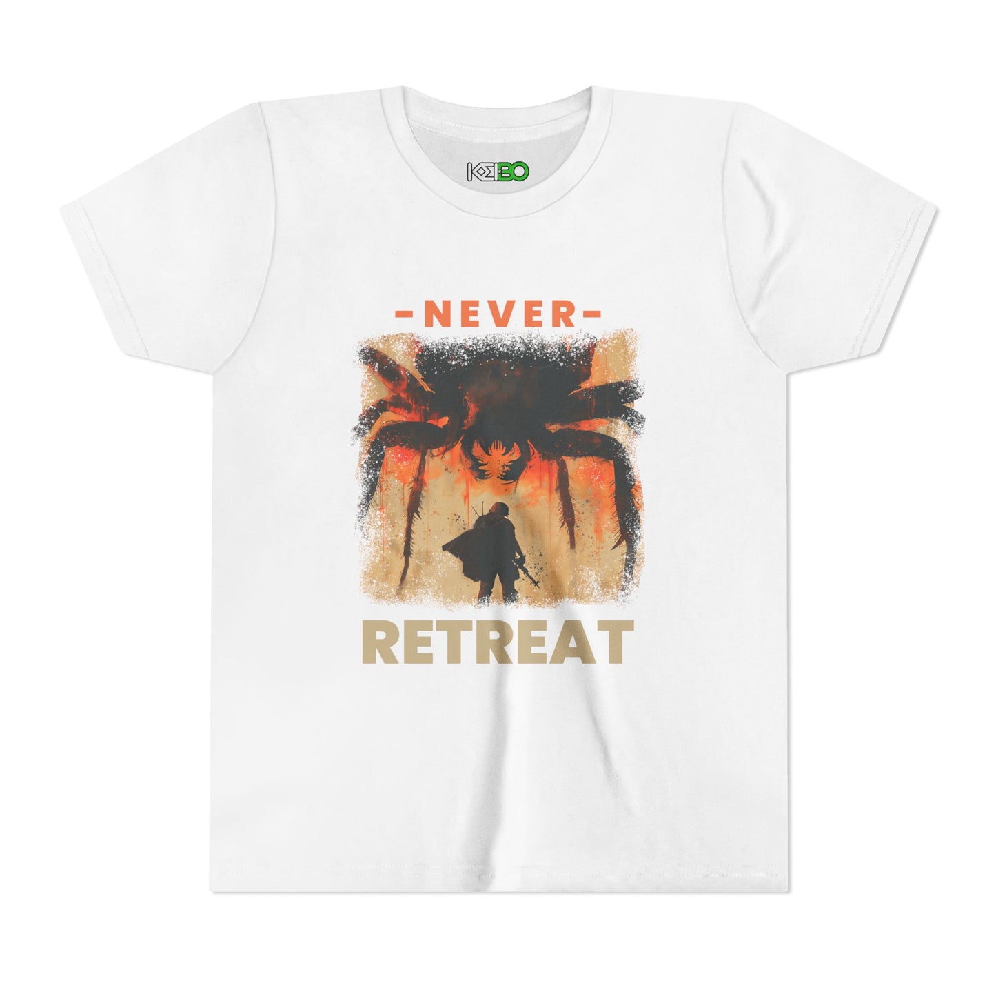 Youth Adventurous Tee - "Never Retreat" Motivational T-shirt for Kids
