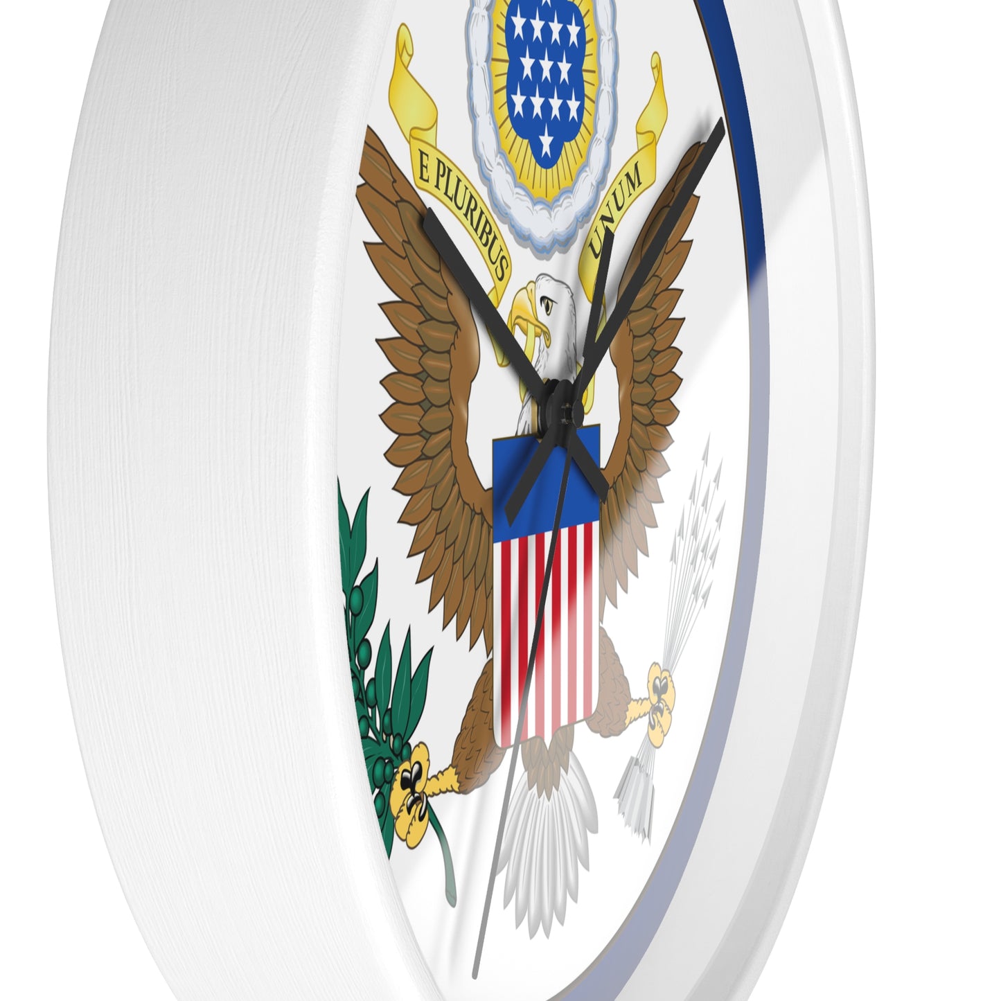Patriotic Wall Clock with Eagle Seal - Home Decor for Veterans and Patriot