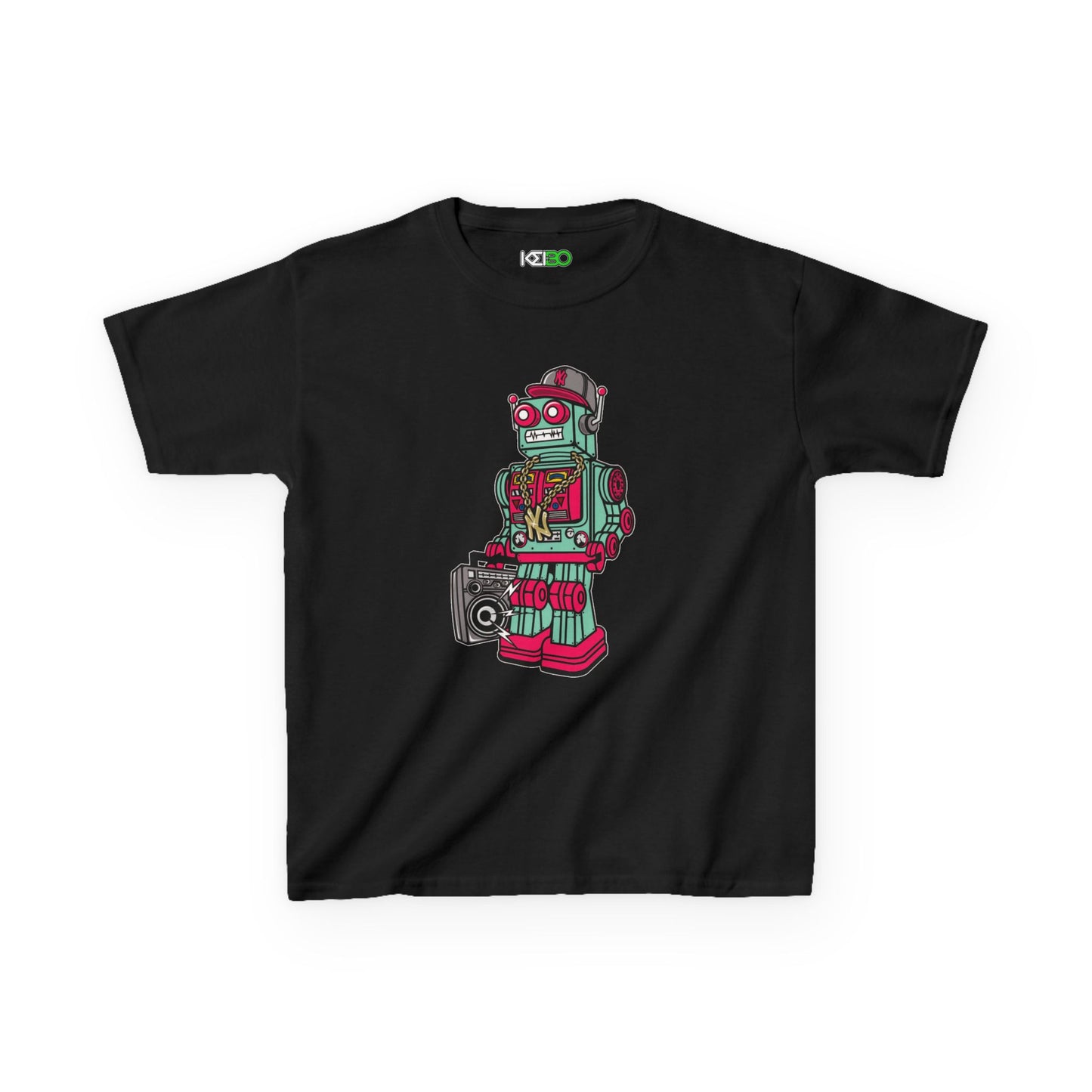 Retro Robot Kids Heavy Cotton Tee - Fun & Stylish Kids T-Shirt