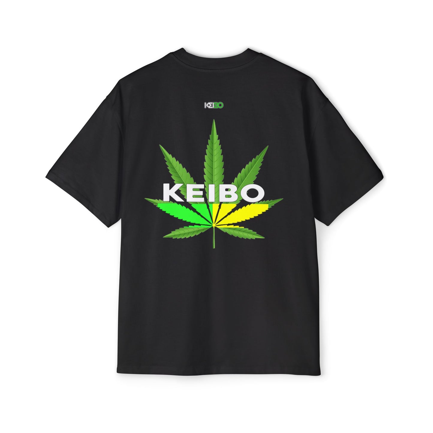 Men's Heavy Oversized Tee - KEIBO Cannabis Leaf Graphic Shirt