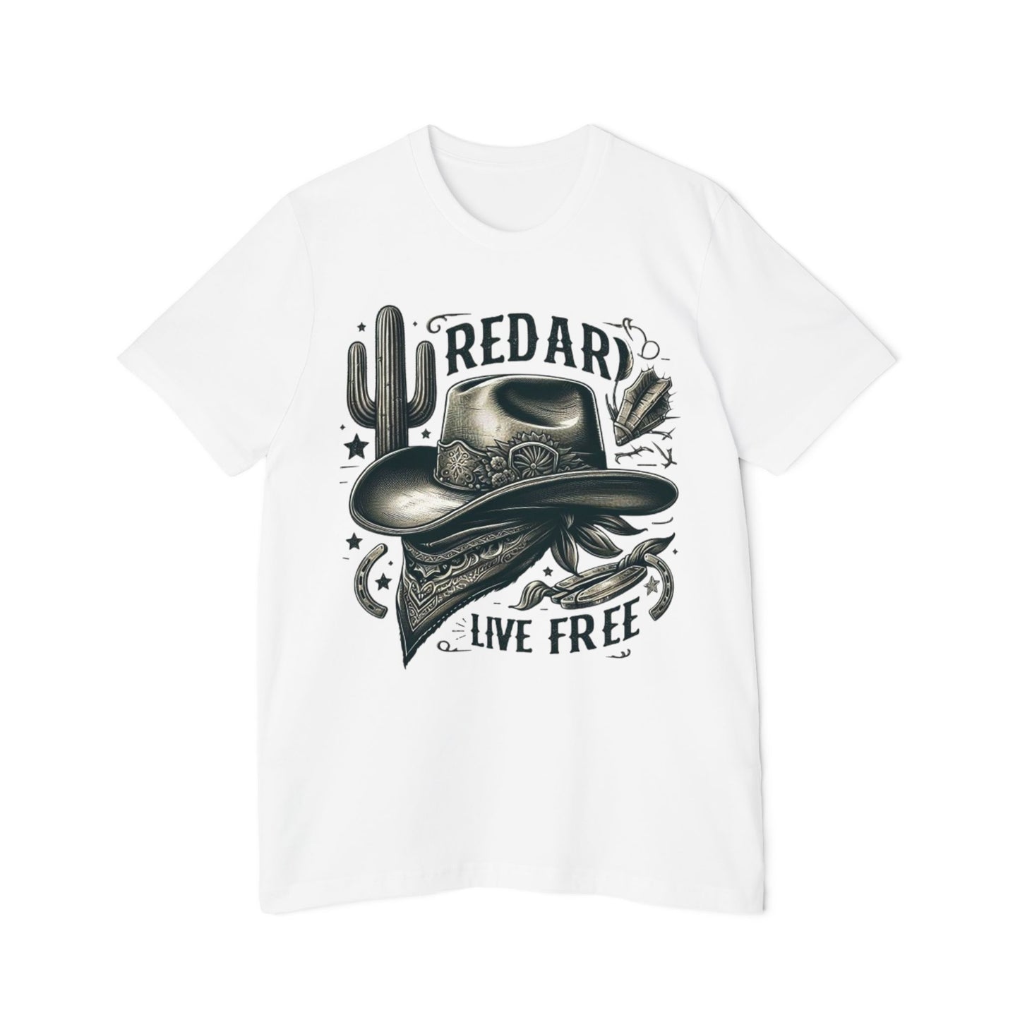 Live Free Cowboy T-Shirt – USA-Made Tee for Cowboy Lovers