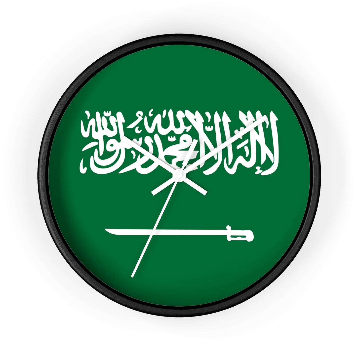 Saudi Arabian Flag Wall Clock - Elegant Timepiece for Home Decor