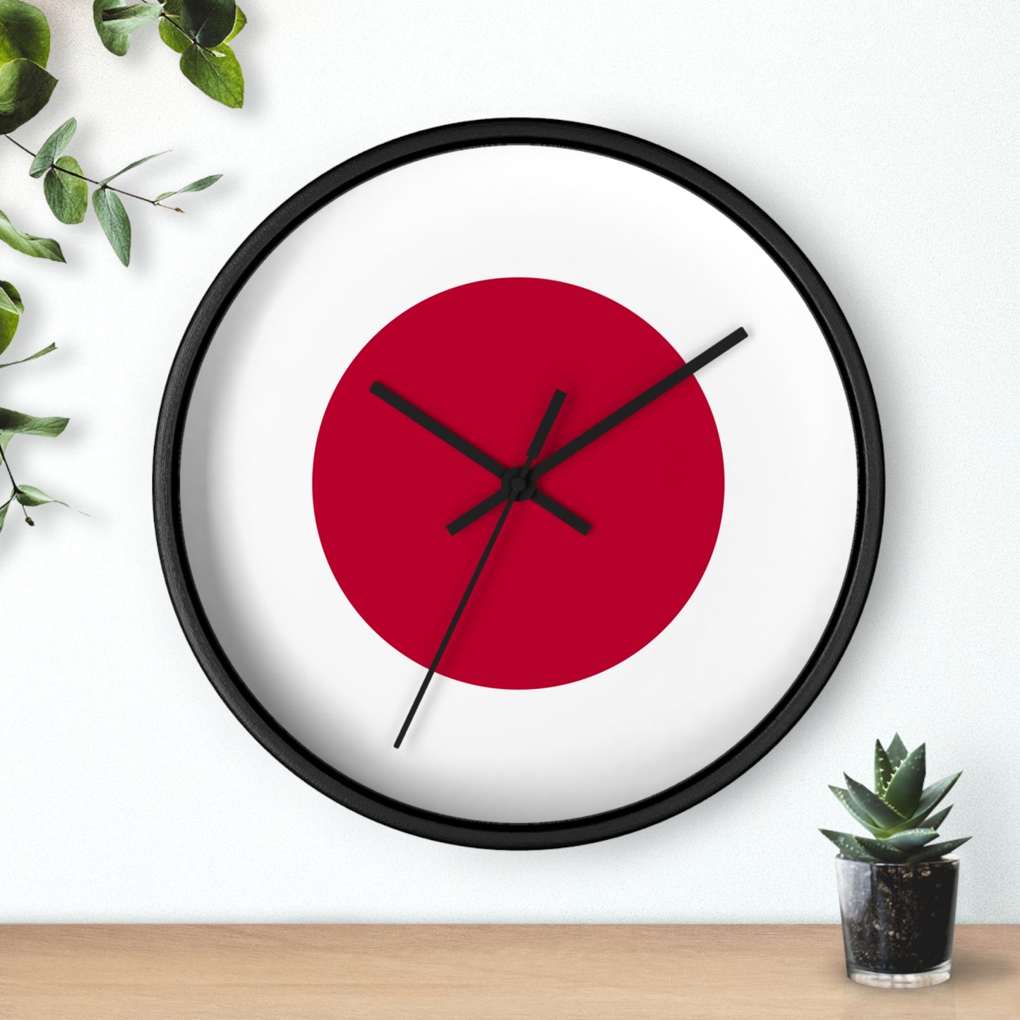 Minimalist Japanese Flag Wall Clock - Modern Decor for Home or Office
