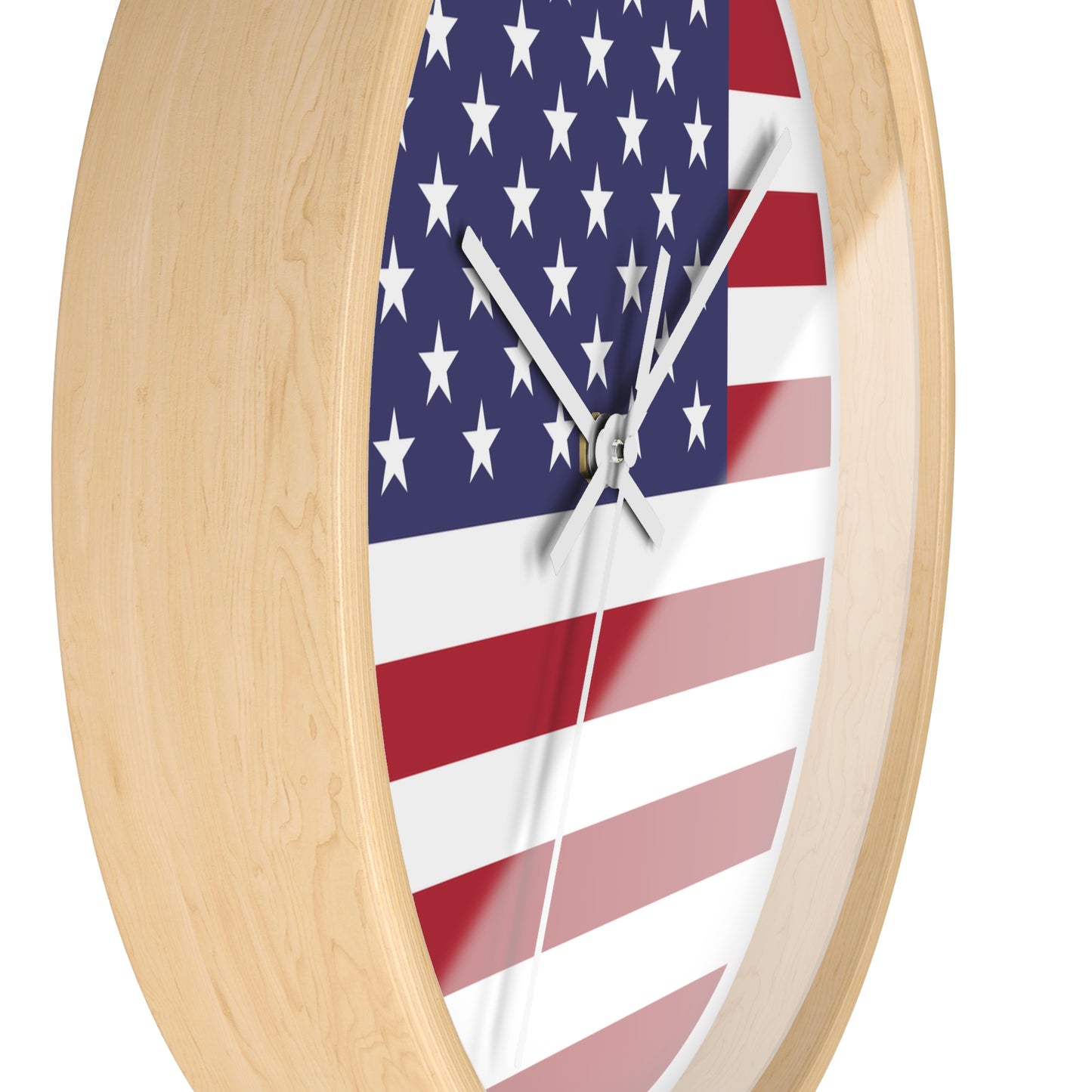 Patriotic American Flag Wall Clock - Distressed Vintage Design