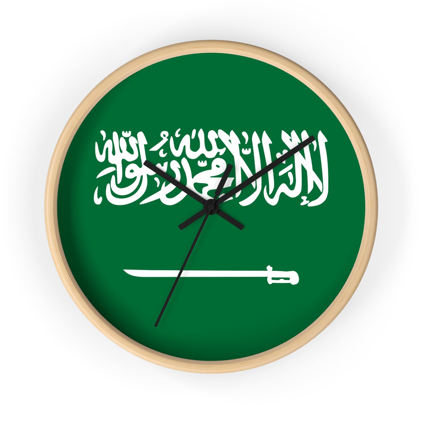 Saudi Arabian Flag Wall Clock - Elegant Timepiece for Home Decor