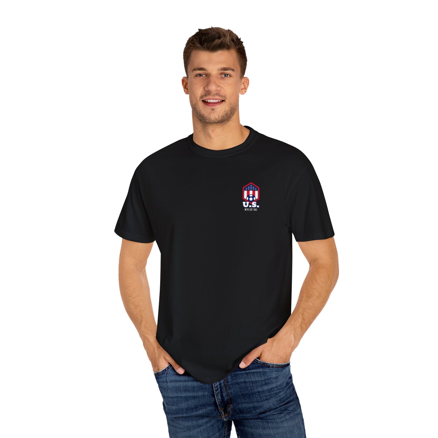 Unisex Garment-Dyed T-Shirt with American Flag