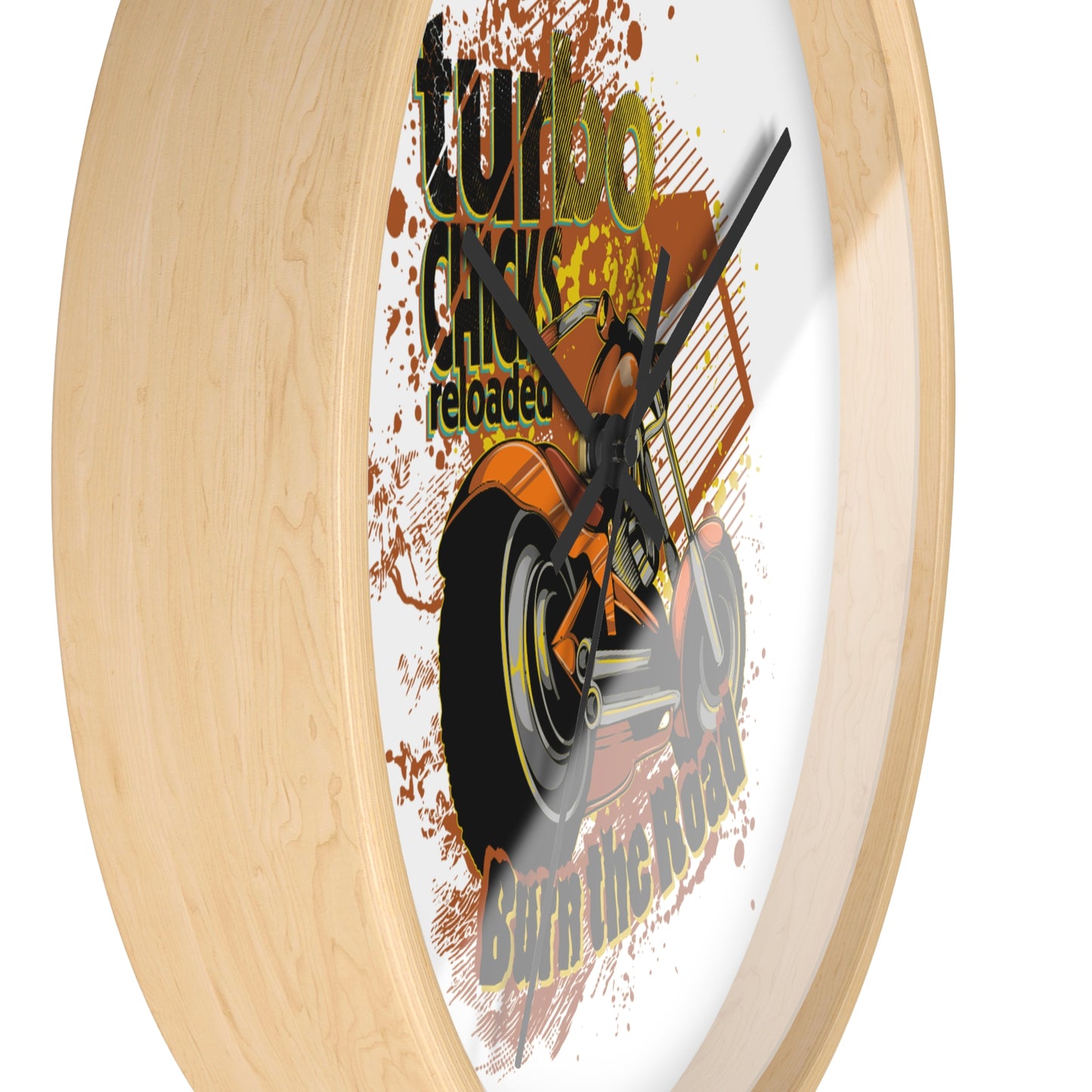 Turbo Bikes Wall Clock - Burn the Road Decor for Motorcycle Enthusiasts