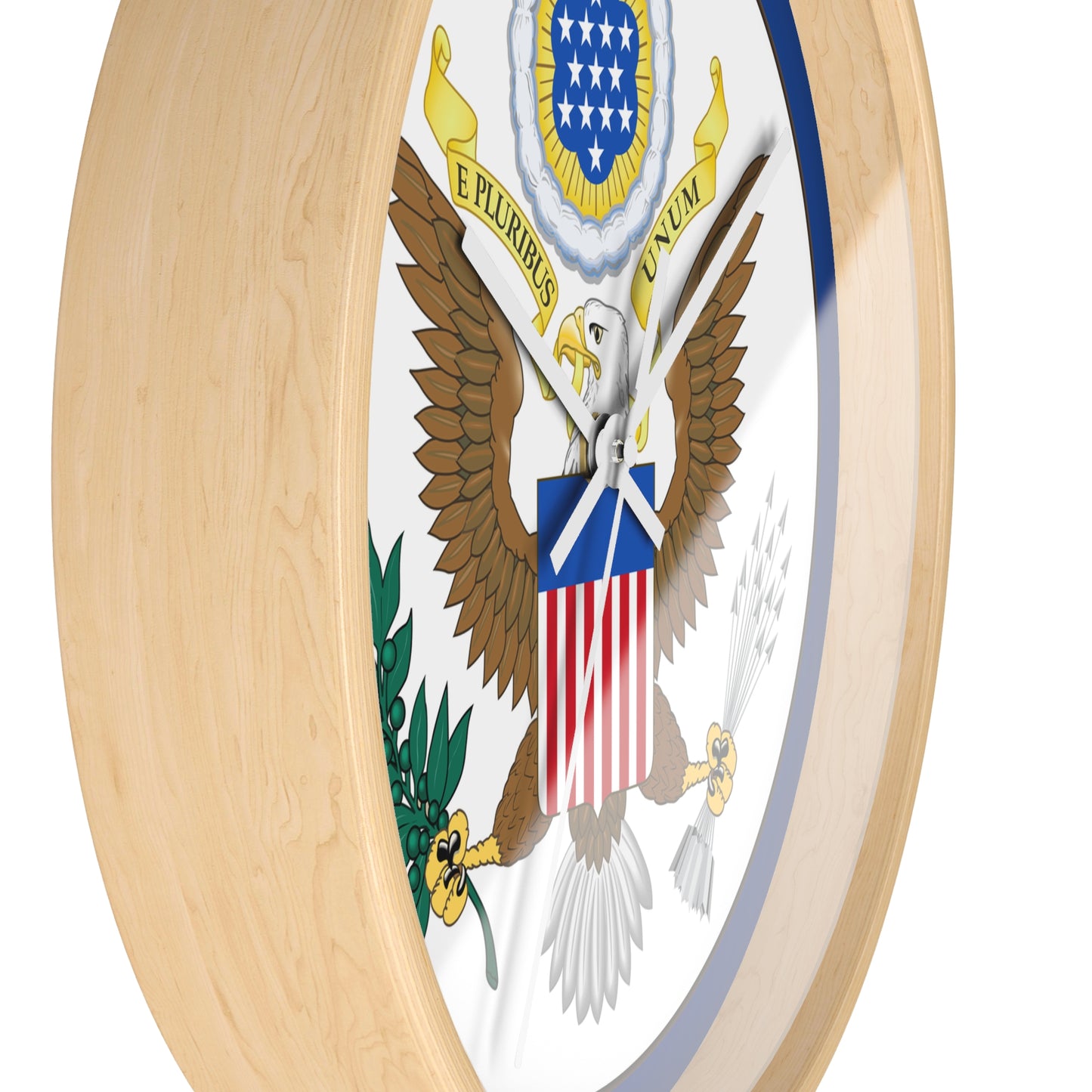 Patriotic Wall Clock with Eagle Seal - Home Decor for Veterans and Patriot